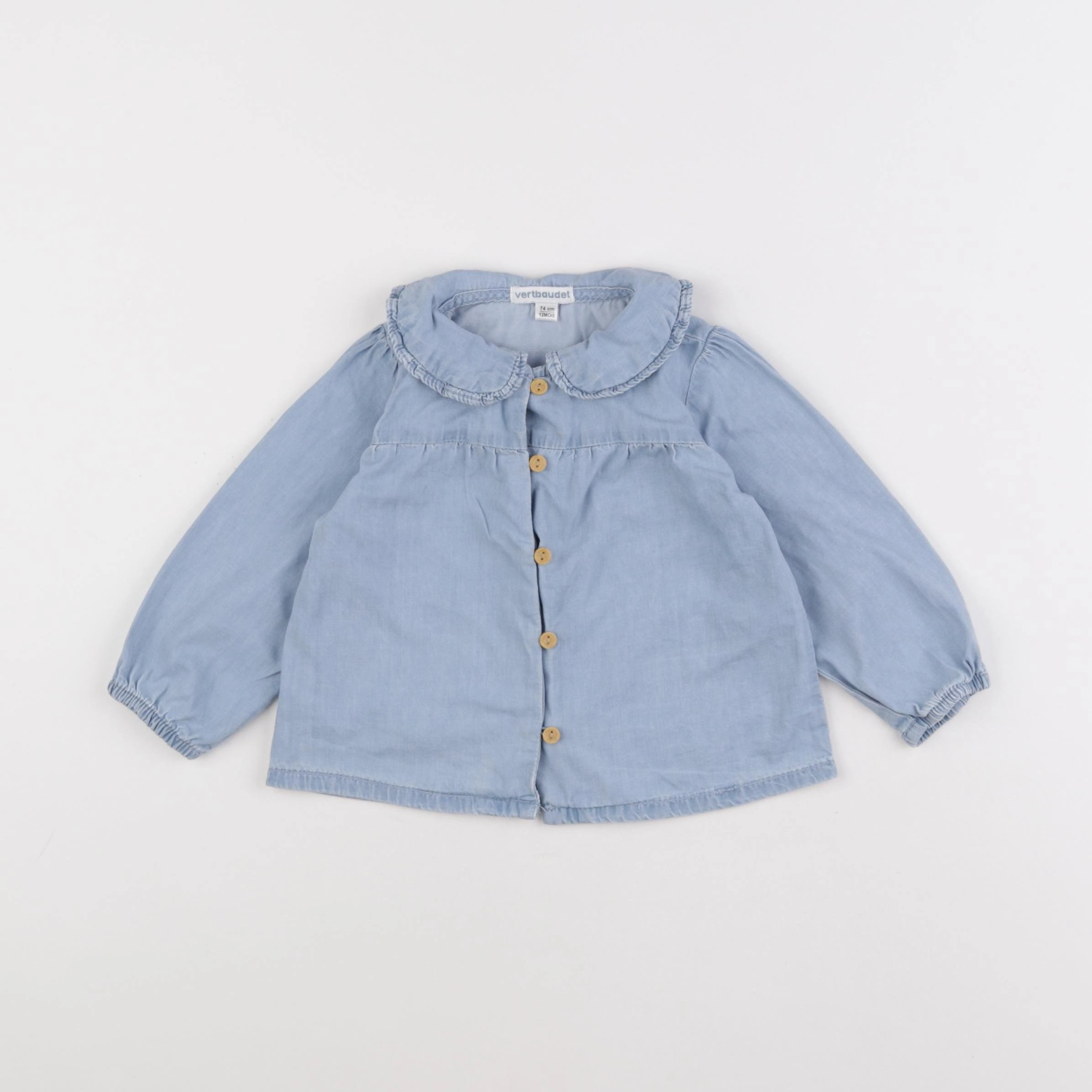Vertbaudet - blouse bleu - 12 mois