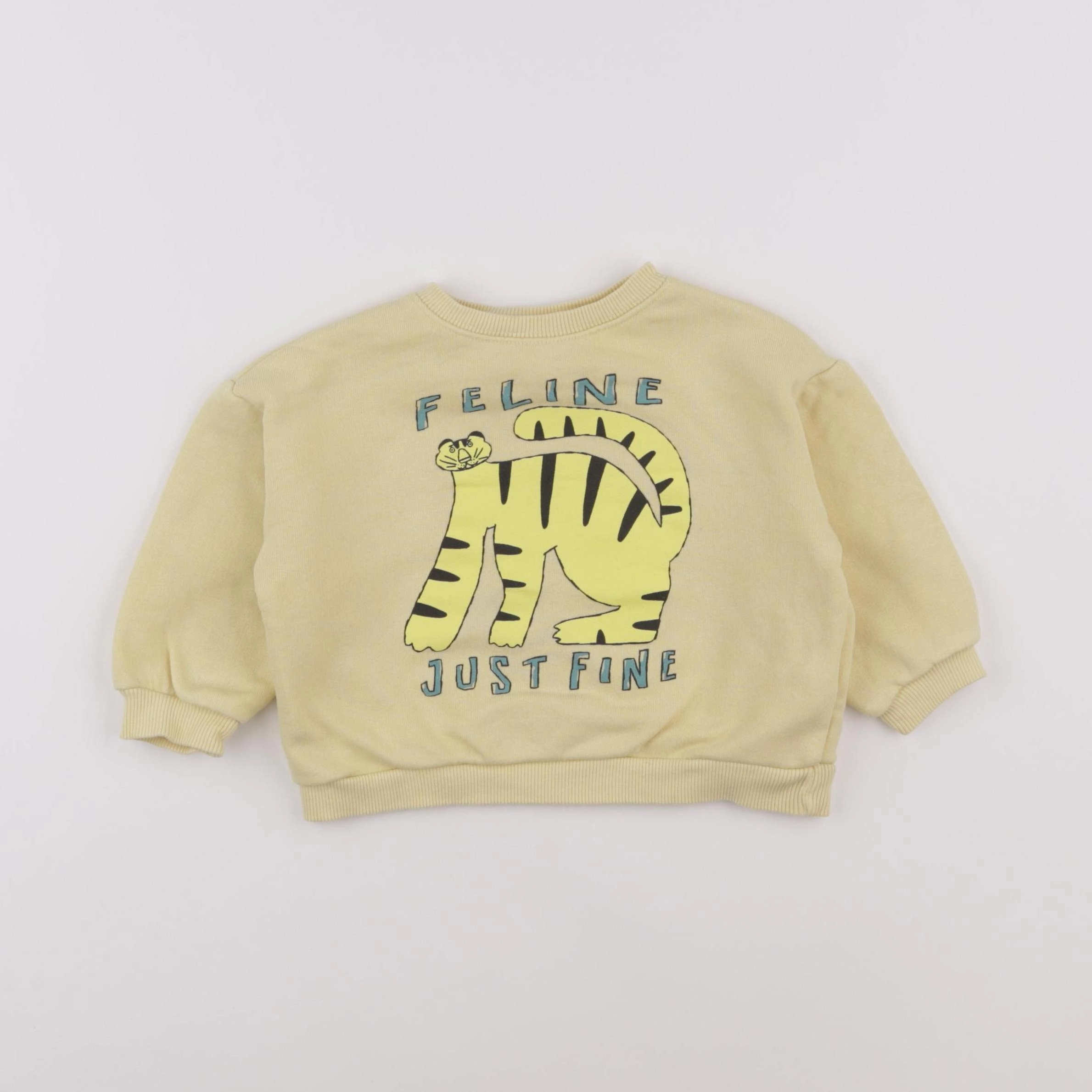 Zara - sweat jaune - 12/18 mois