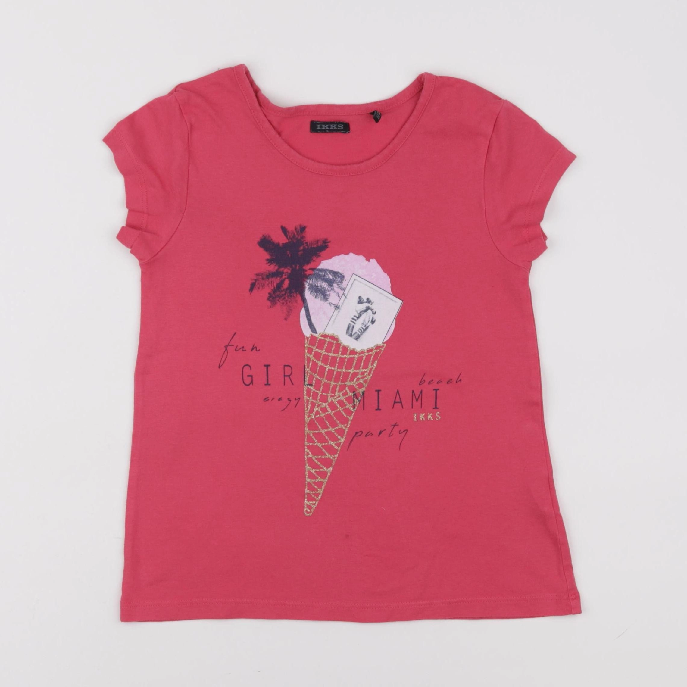 IKKS - tee-shirt rose - 8 ans