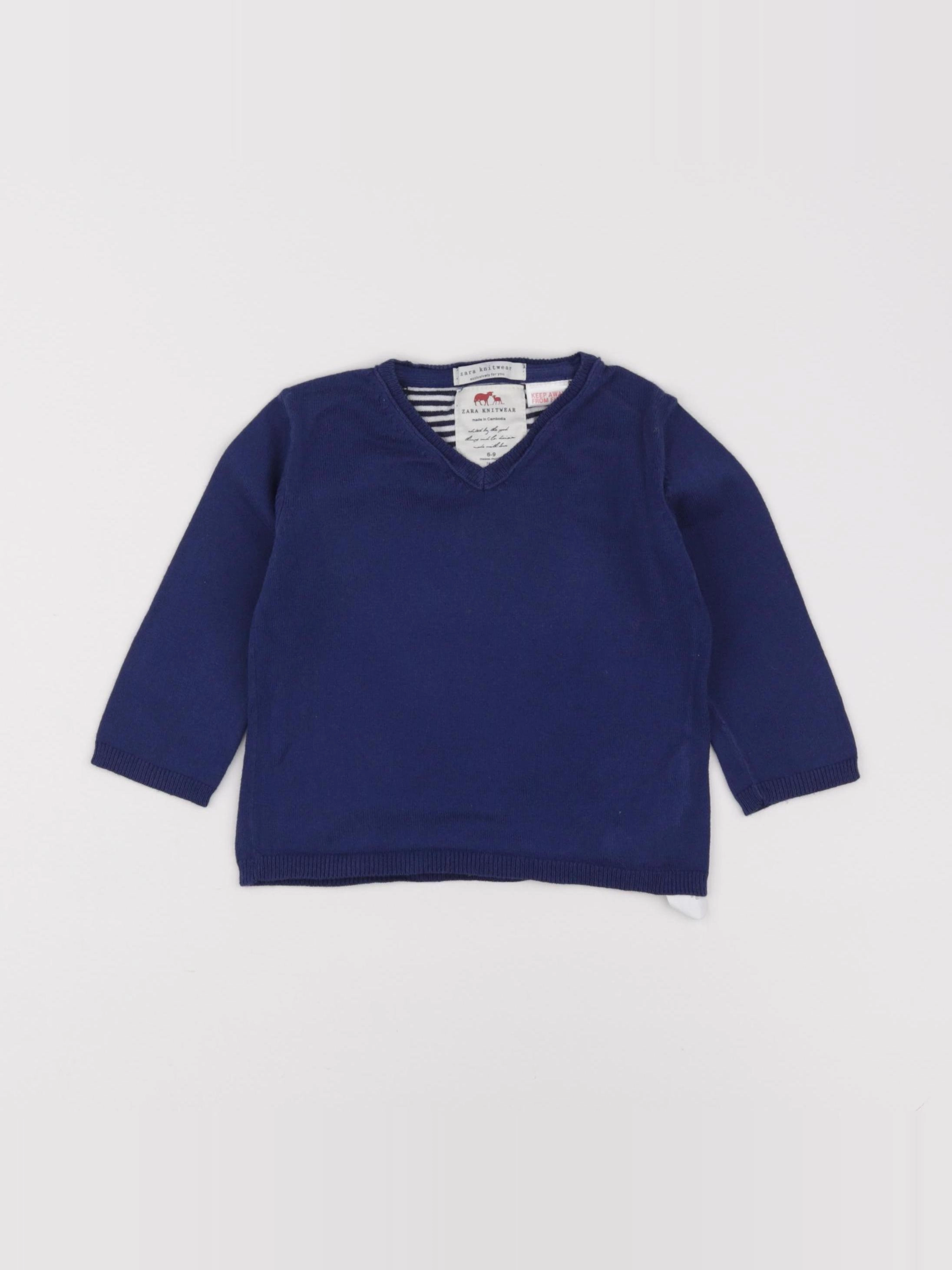 Zara - pull bleu - 6/9 mois