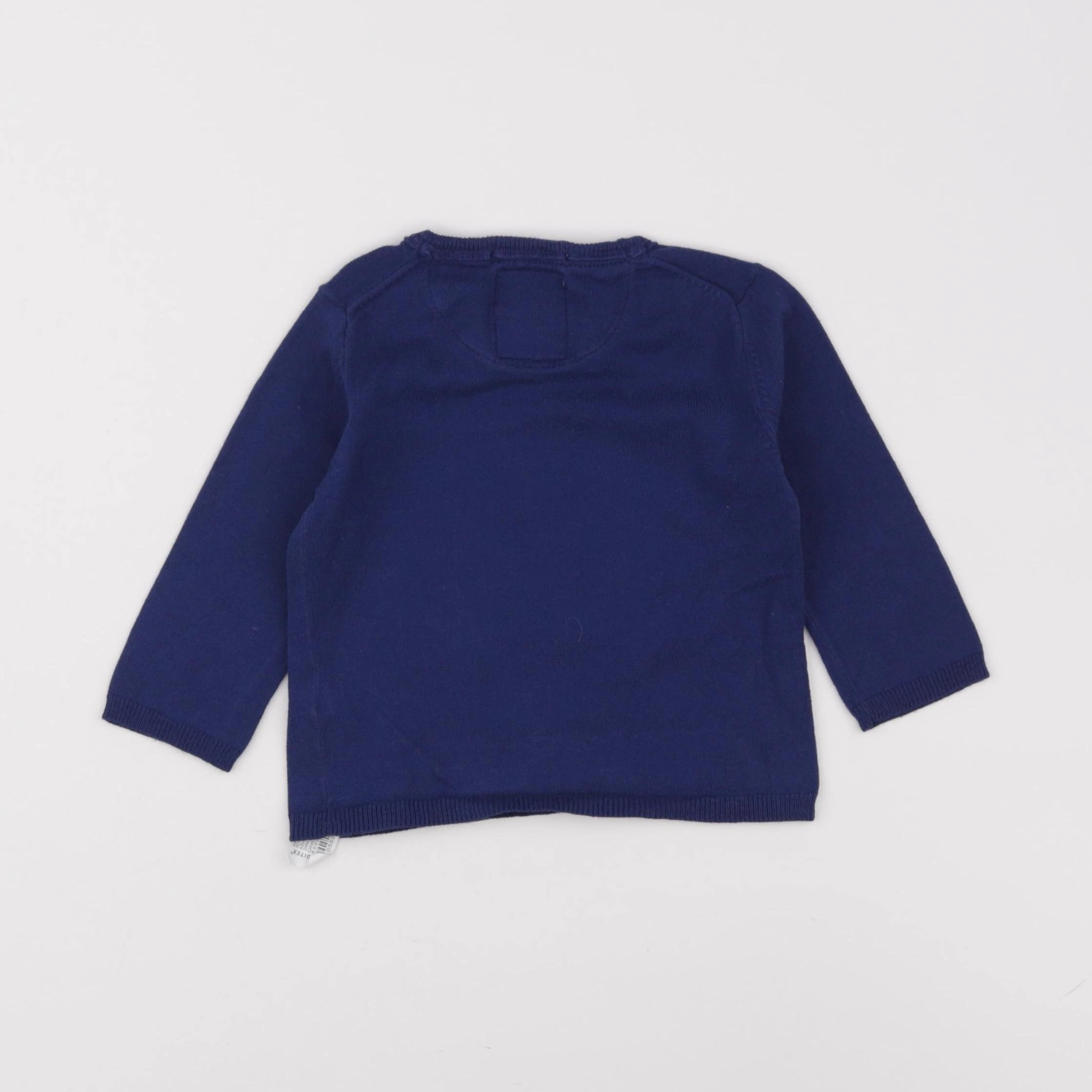 Zara - pull bleu - 6/9 mois