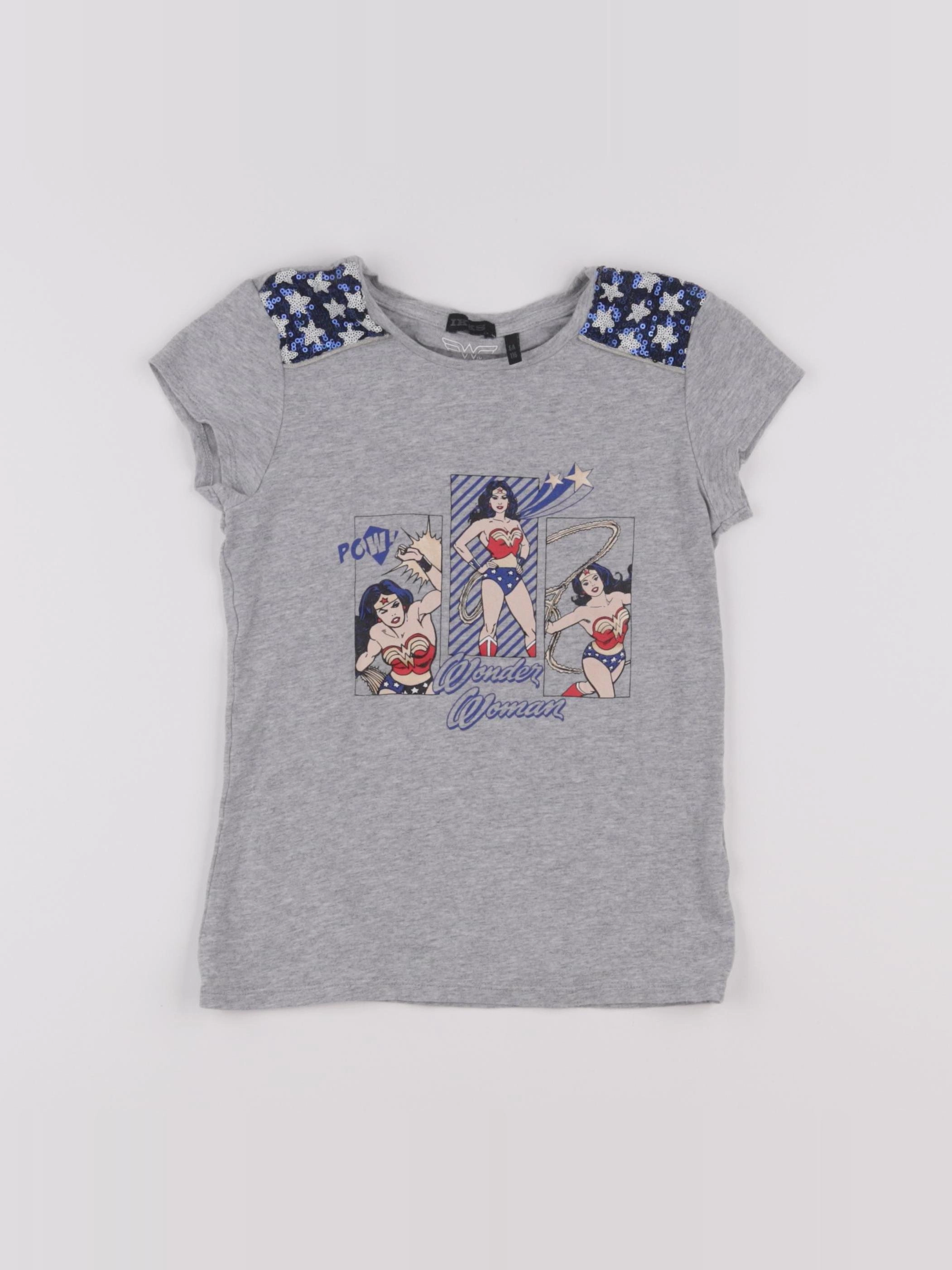 IKKS - tee-shirt bleu, gris - 6 ans