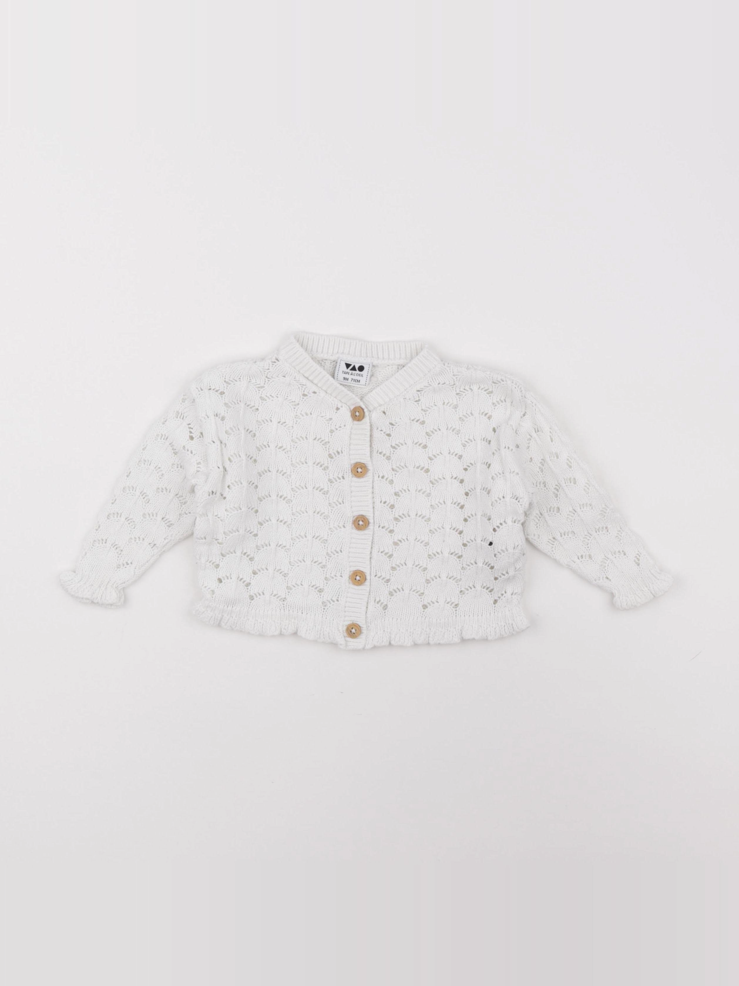 Tape à l'oeil - gilet blanc - 9 mois