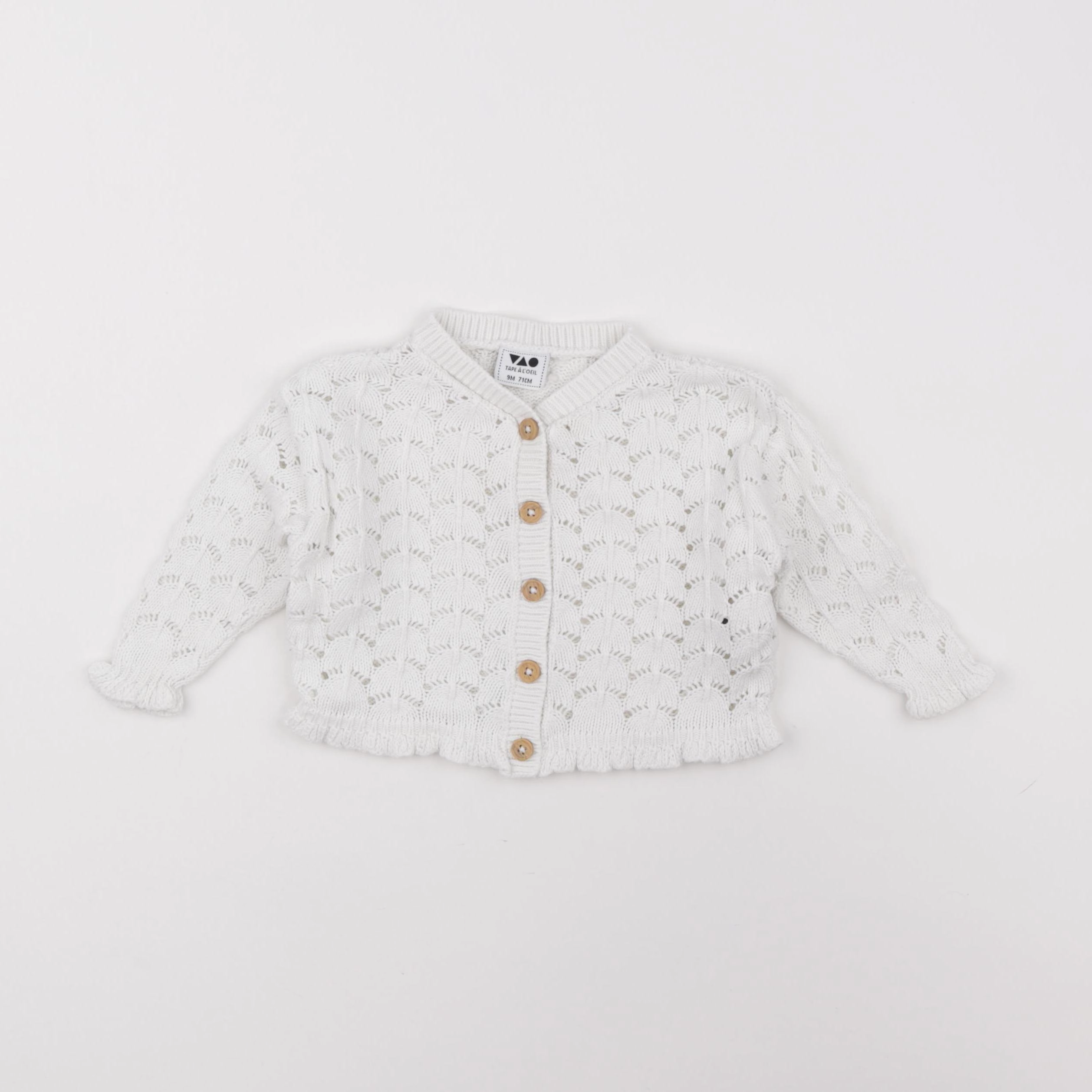 Tape à l'oeil - gilet blanc - 9 mois