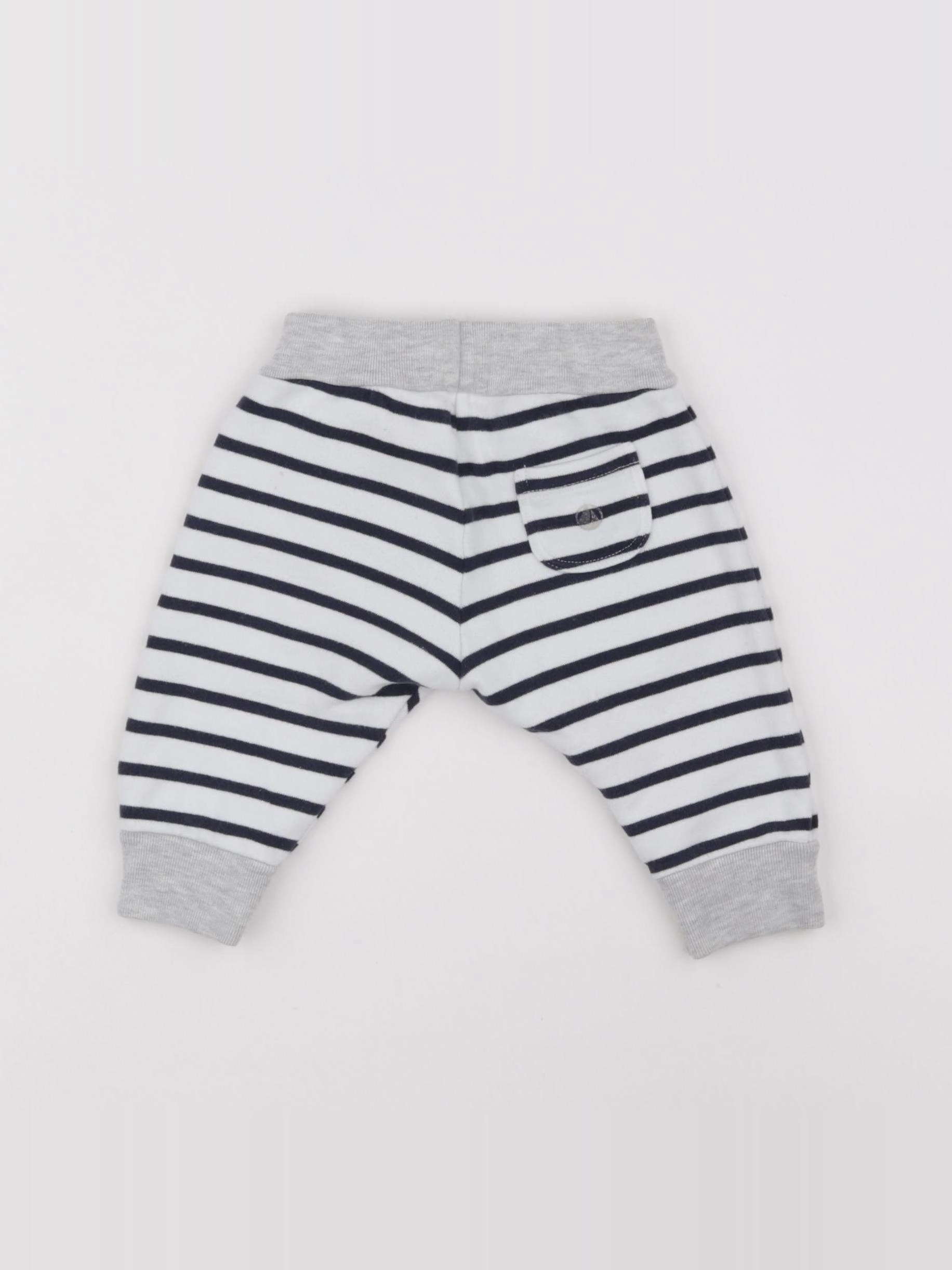 Petit Bateau - jogging bleu, blanc - 6 mois