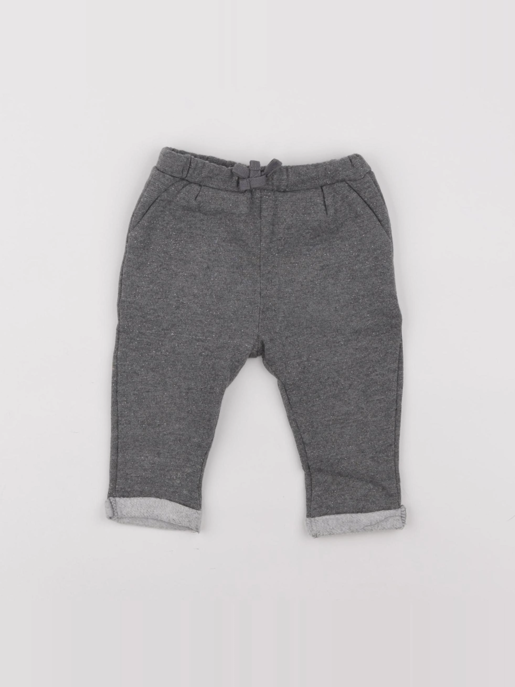 Vertbaudet - jogging doublé gris - 9 mois