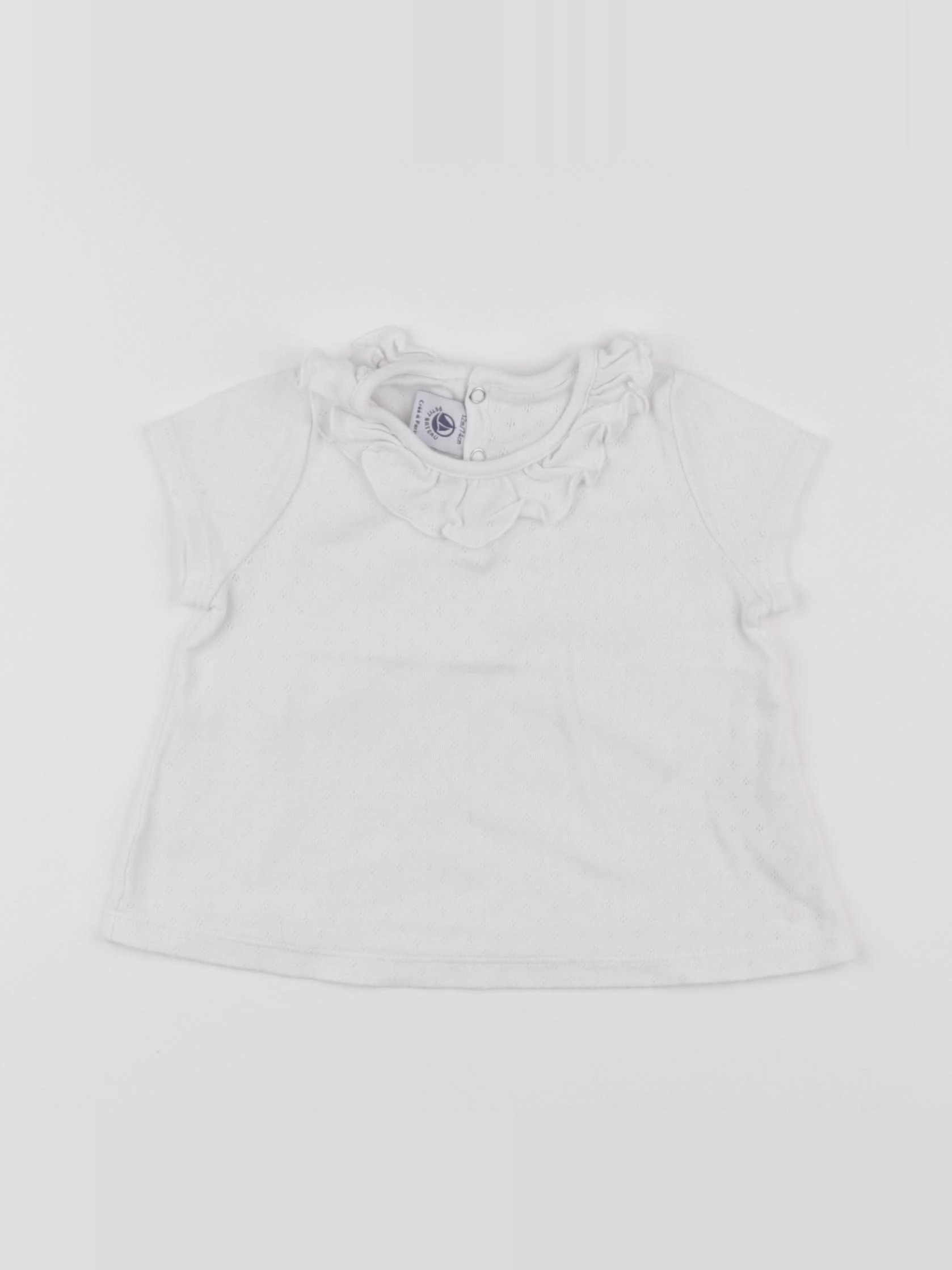 Petit Bateau - tee-shirt blanc - 12 mois