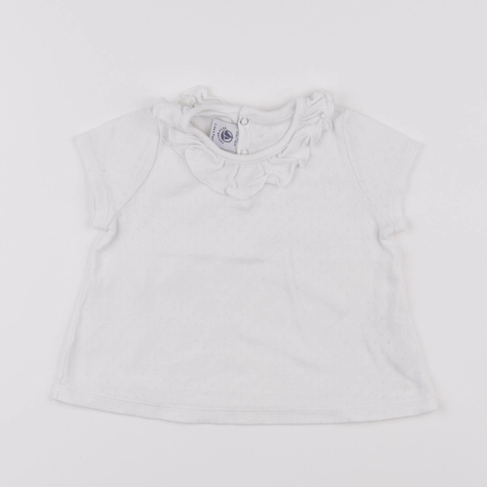 Petit Bateau - tee-shirt blanc - 12 mois