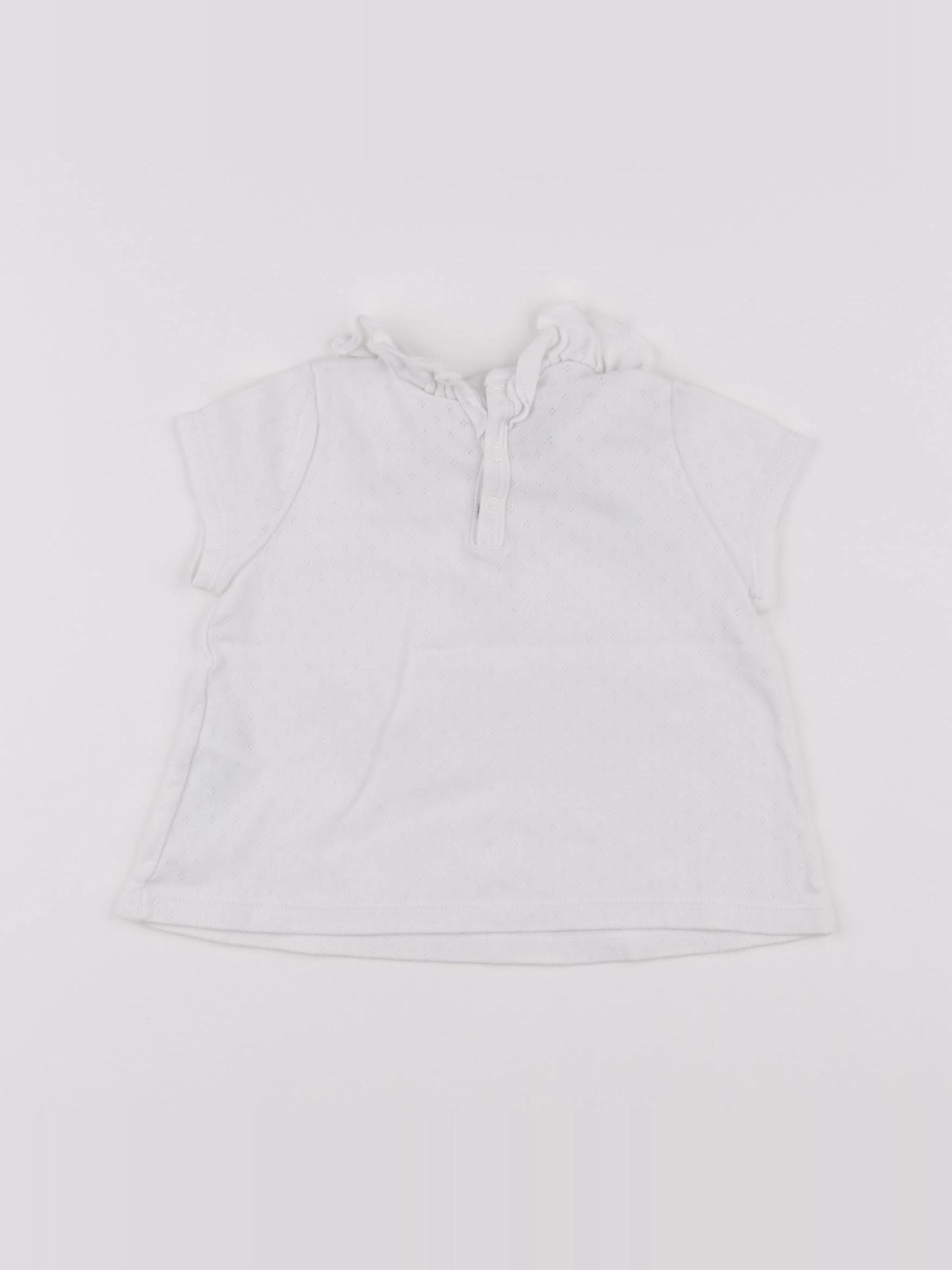 Petit Bateau - tee-shirt blanc - 12 mois