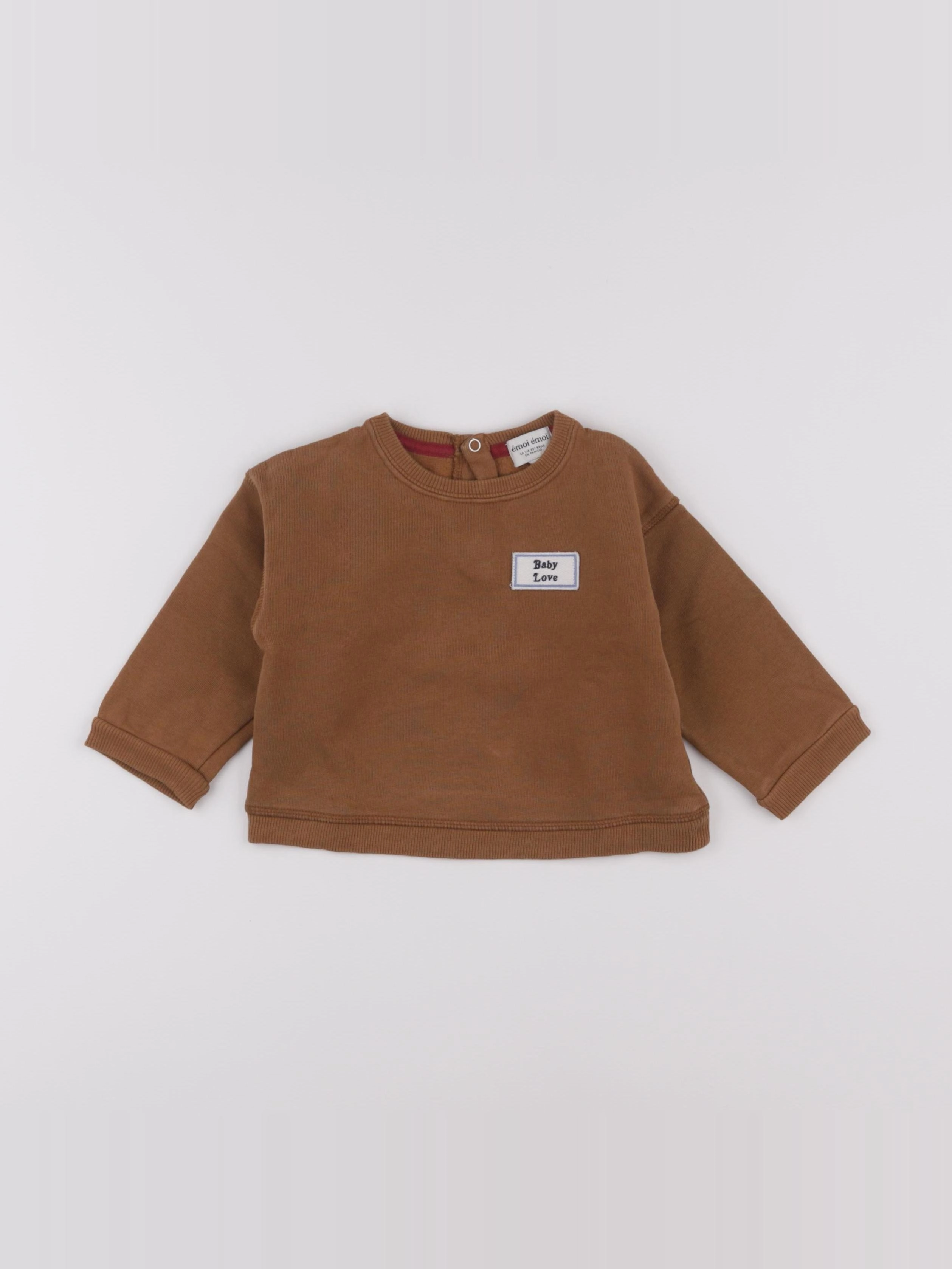 Emoi emoi - sweat marron - 12 mois
