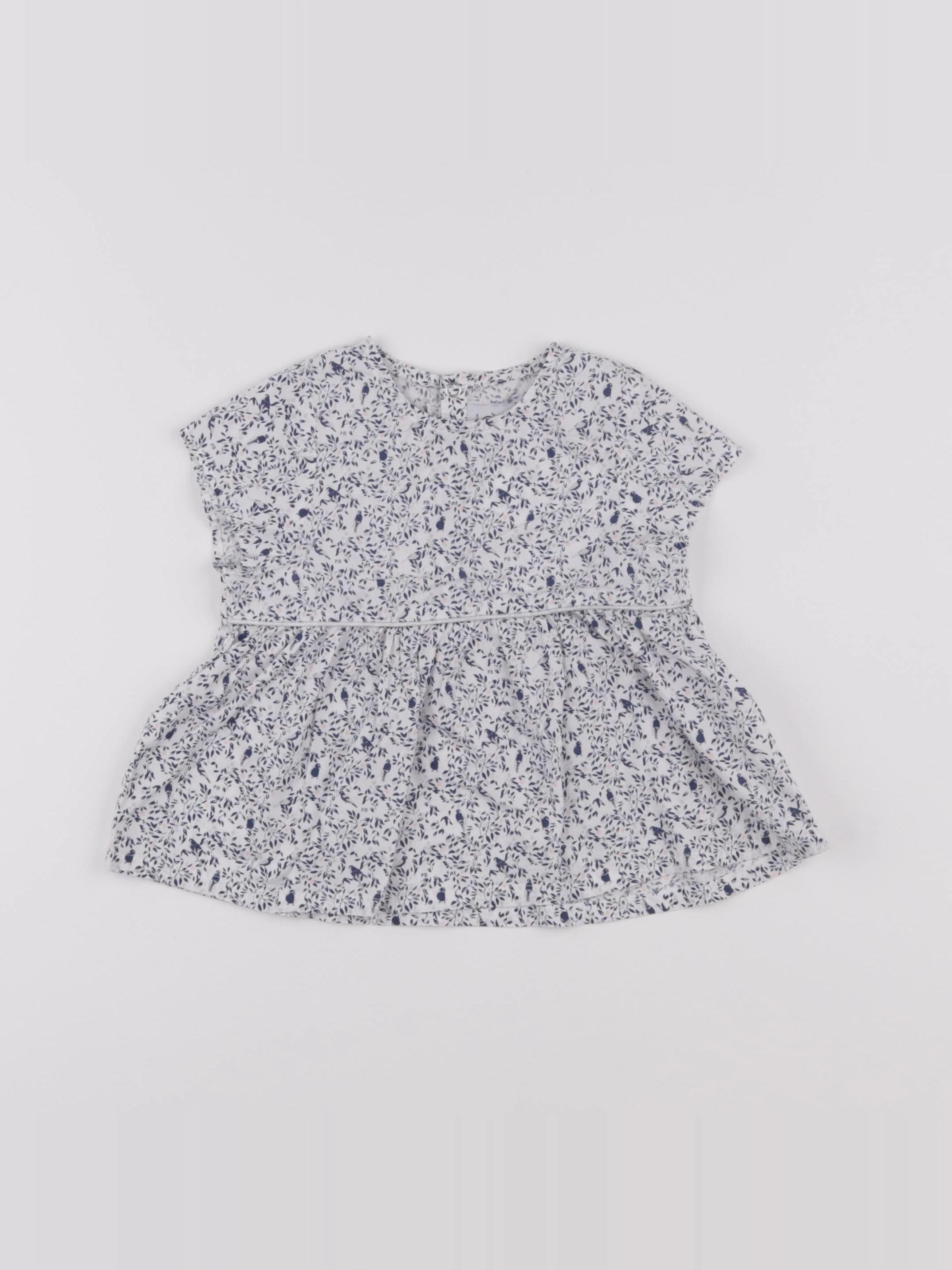 Petit Bateau - blouse bleu - 18 mois