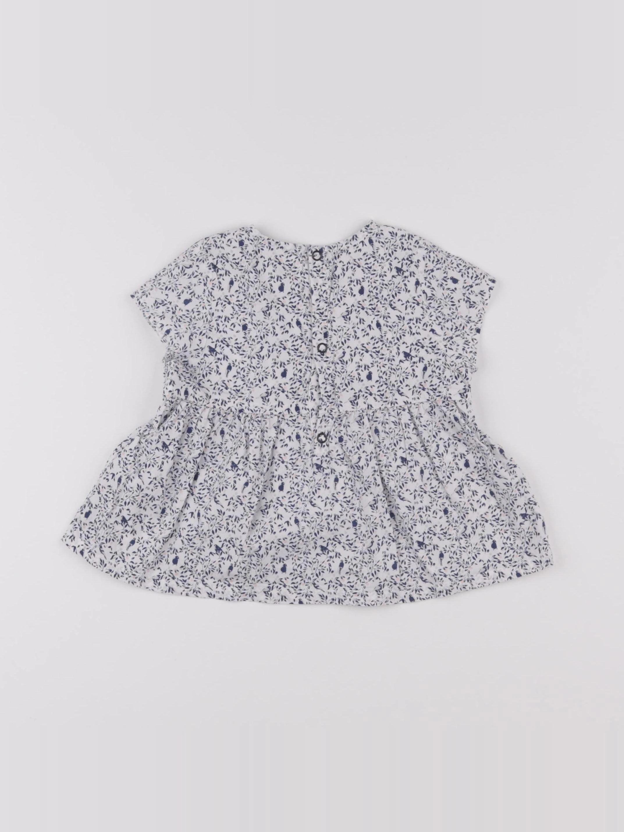 Petit Bateau - blouse bleu - 18 mois