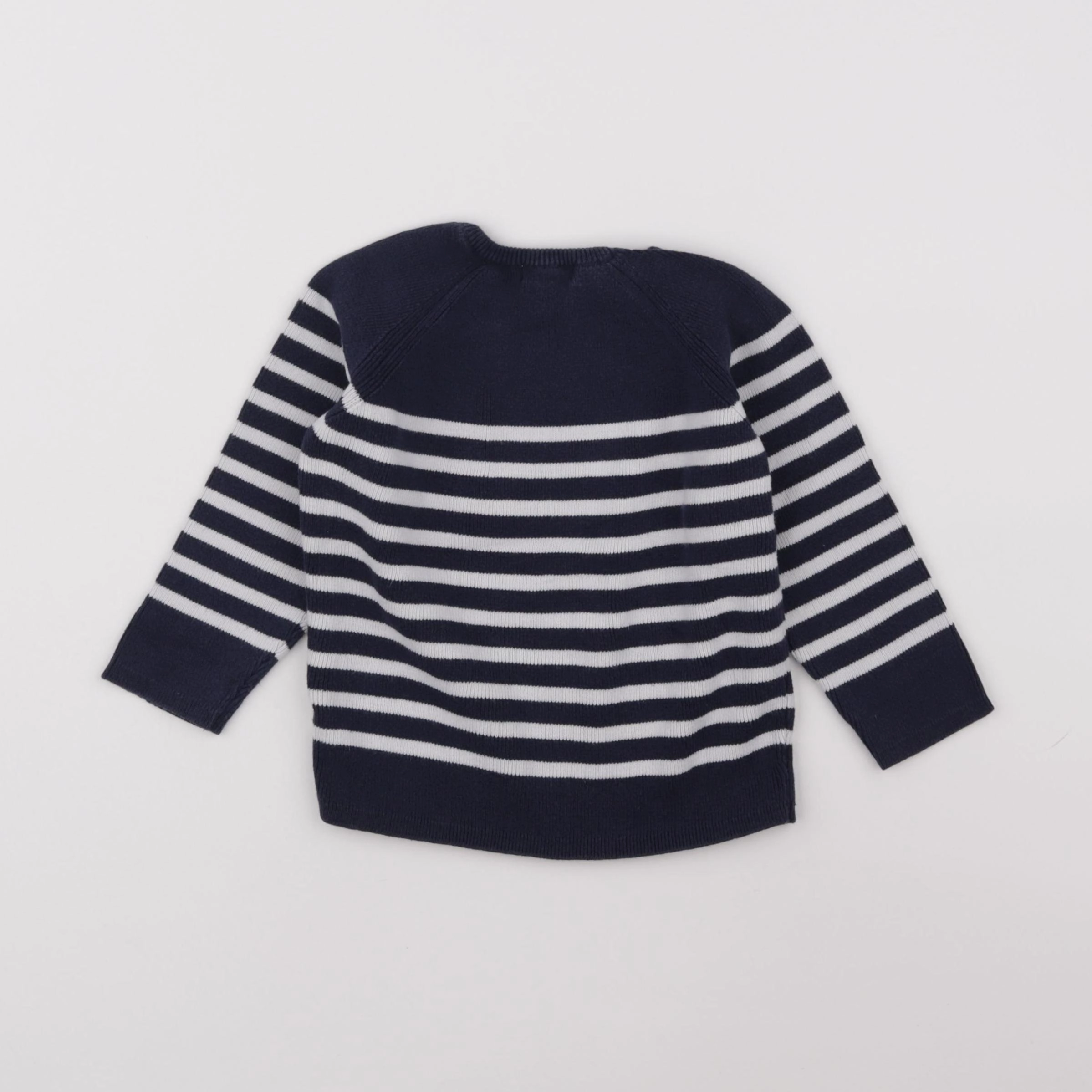 Vertbaudet - pull bleu, blanc - 24 mois