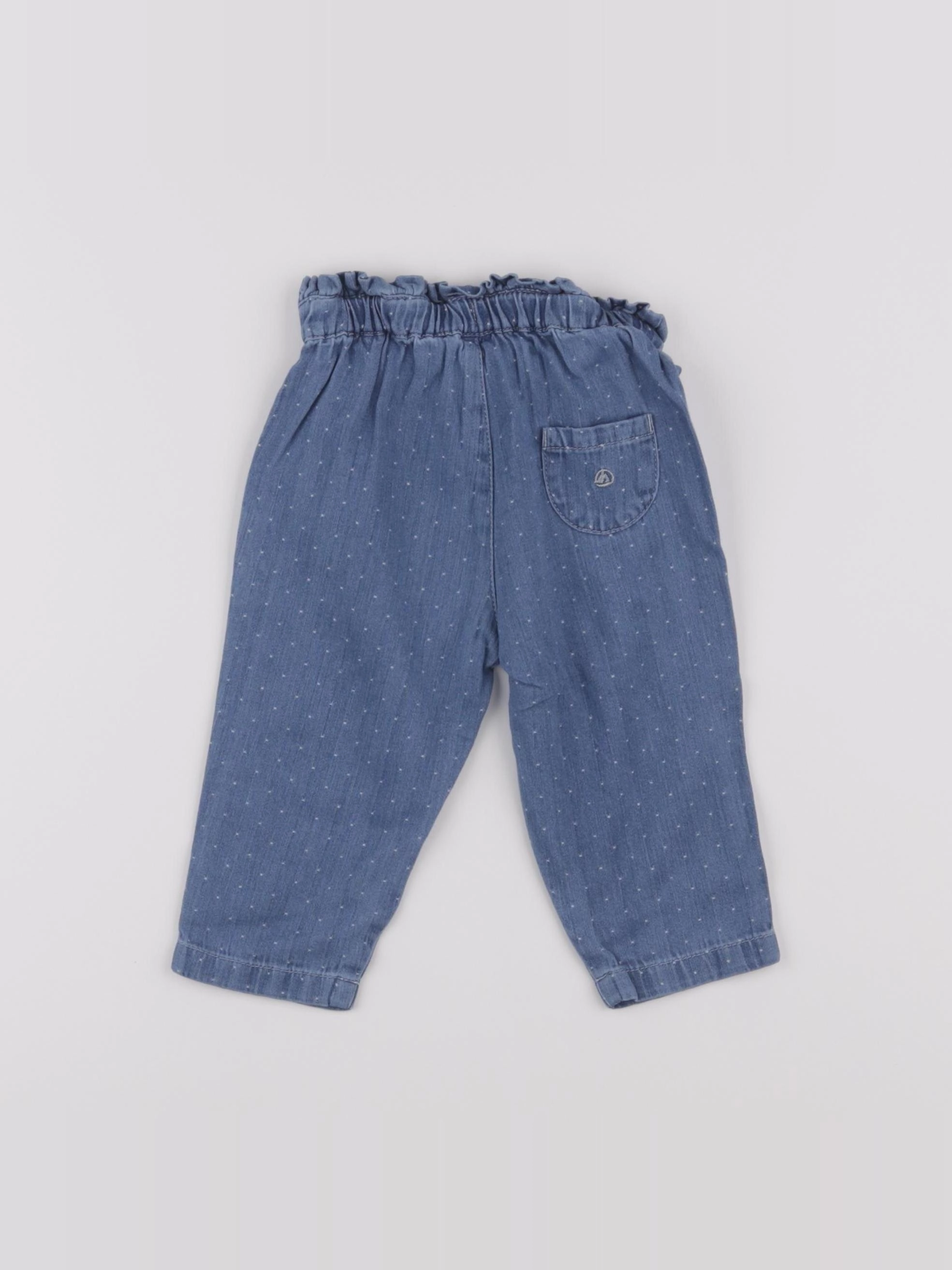 Petit Bateau - pantalon bleu - 12 mois