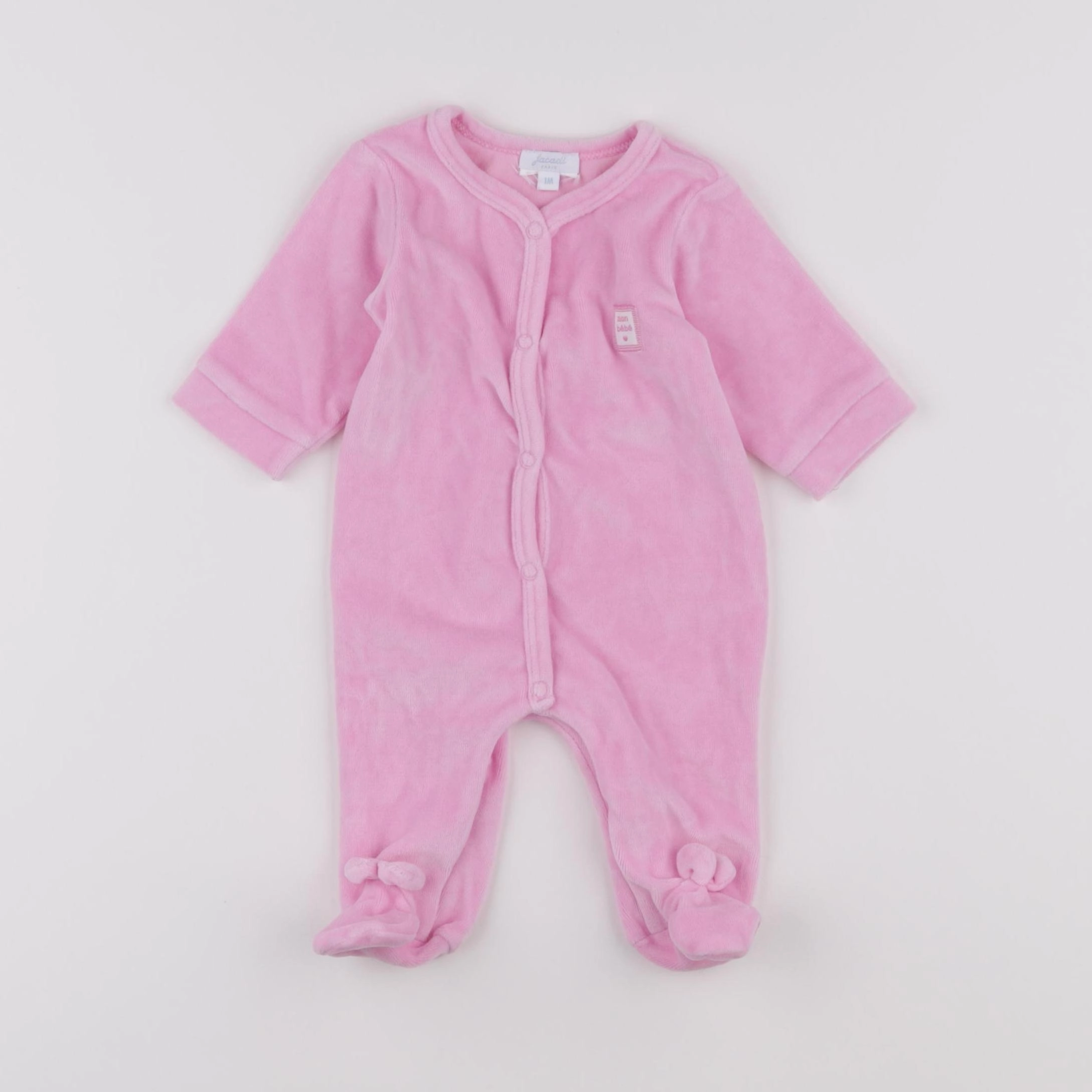 Jacadi - pyjama velours rose - 1 mois