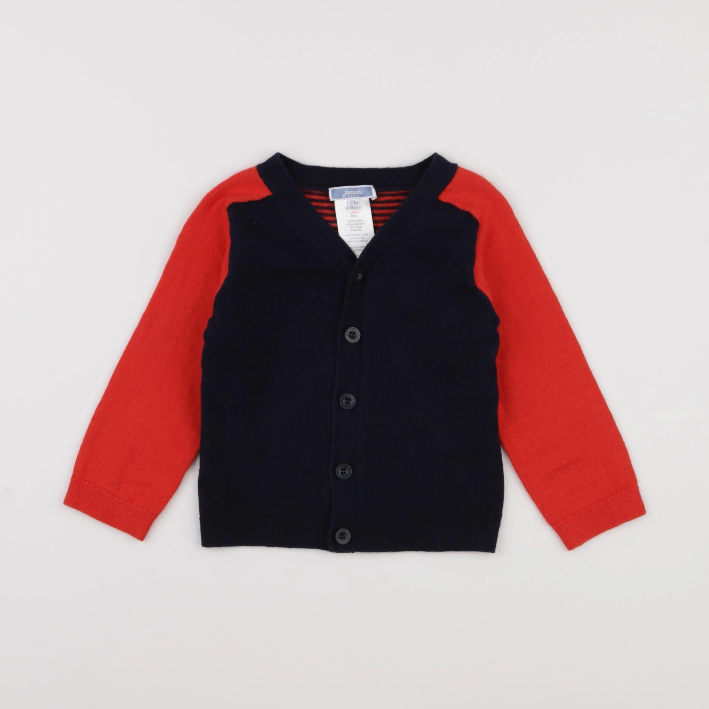 Jacadi - gilet bleu, rouge - 24 mois
