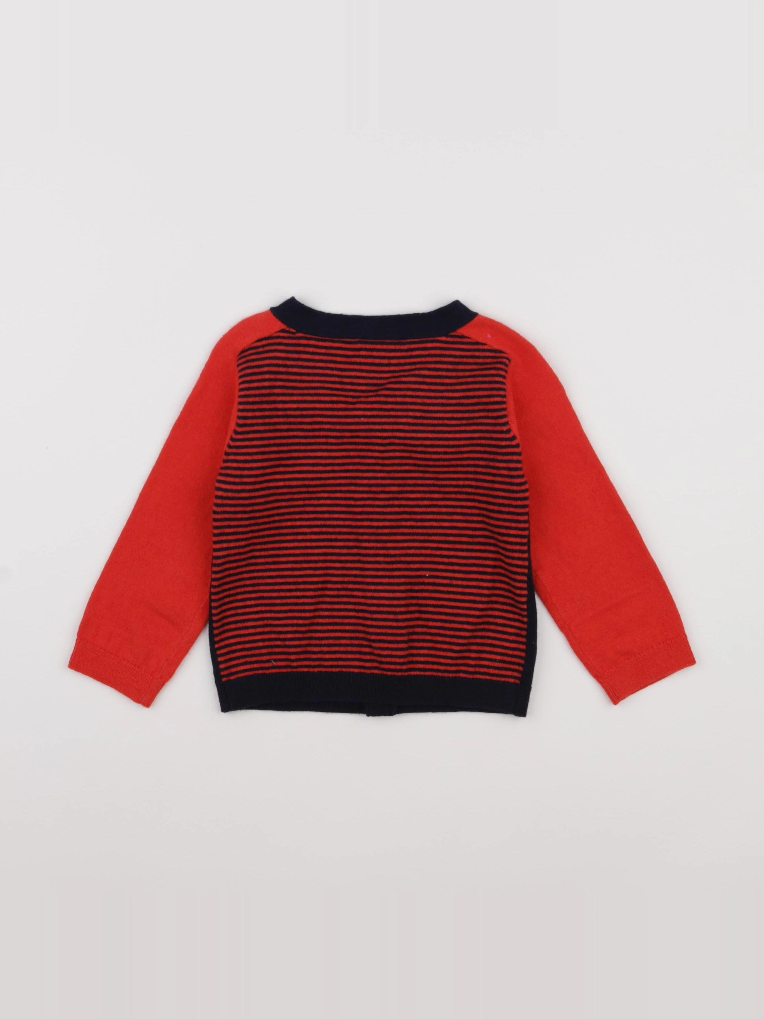 Jacadi - gilet bleu, rouge - 24 mois