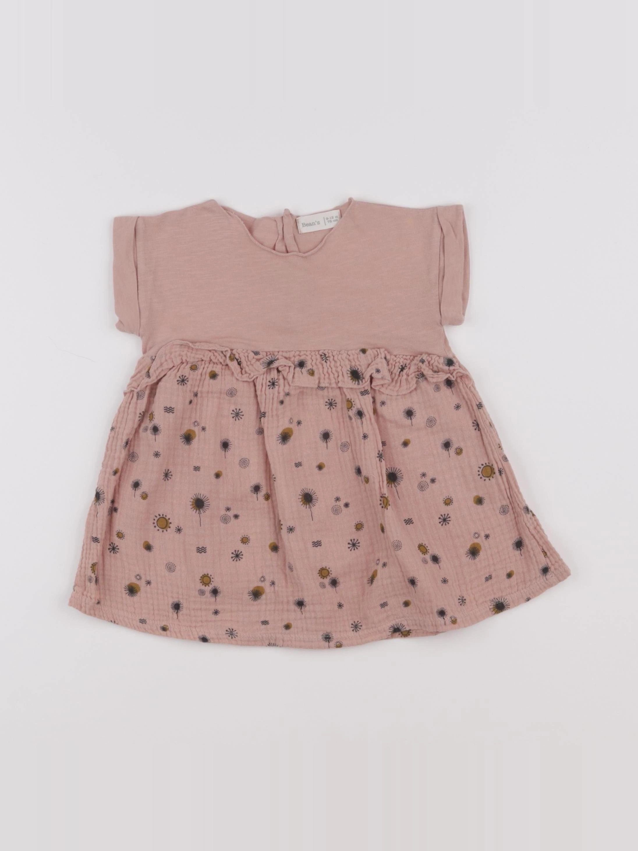 Bean's barcelona - robe rose - 9/12 mois