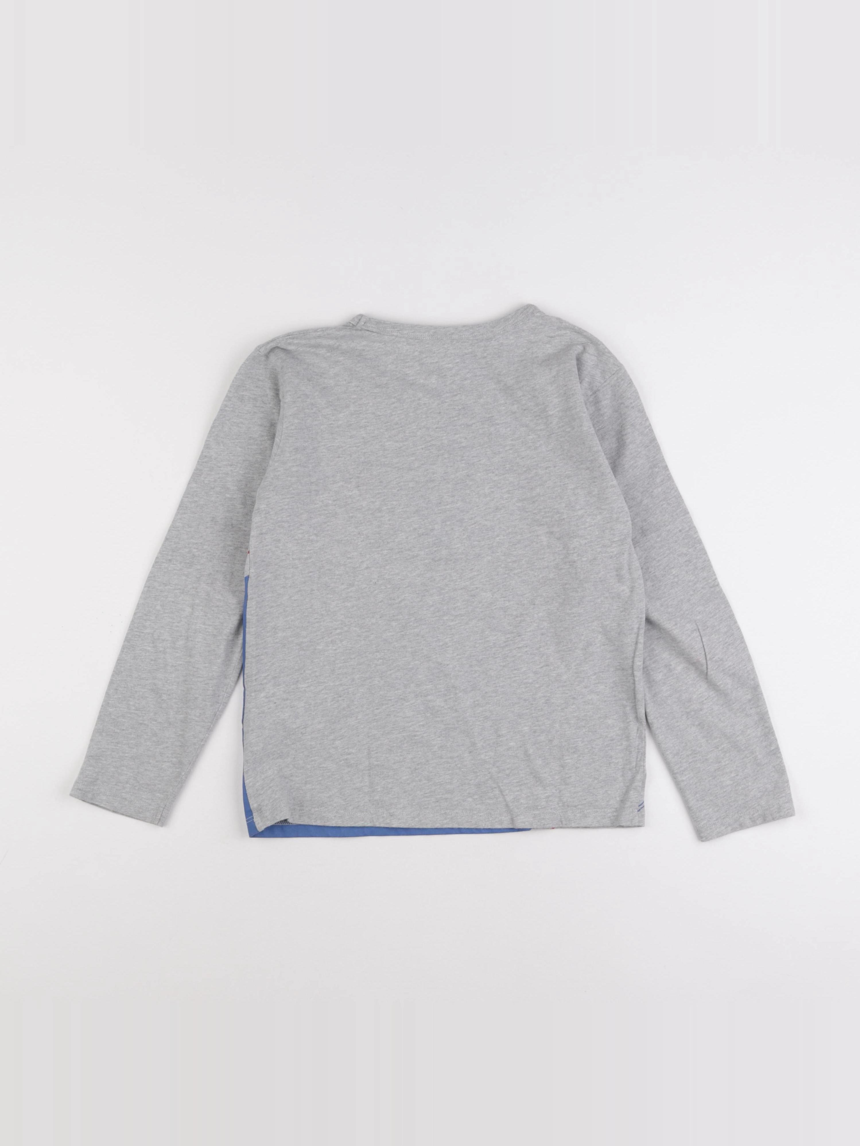 Bonton - tee-shirt gris, bleu - 10 ans