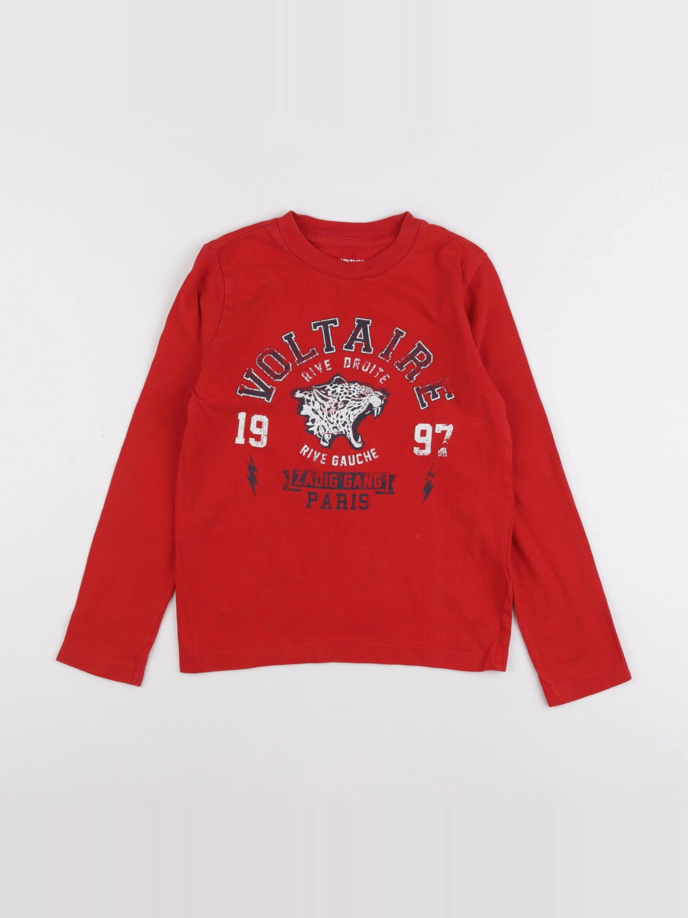 Zadig & Voltaire - tee-shirt rouge - 8 ans