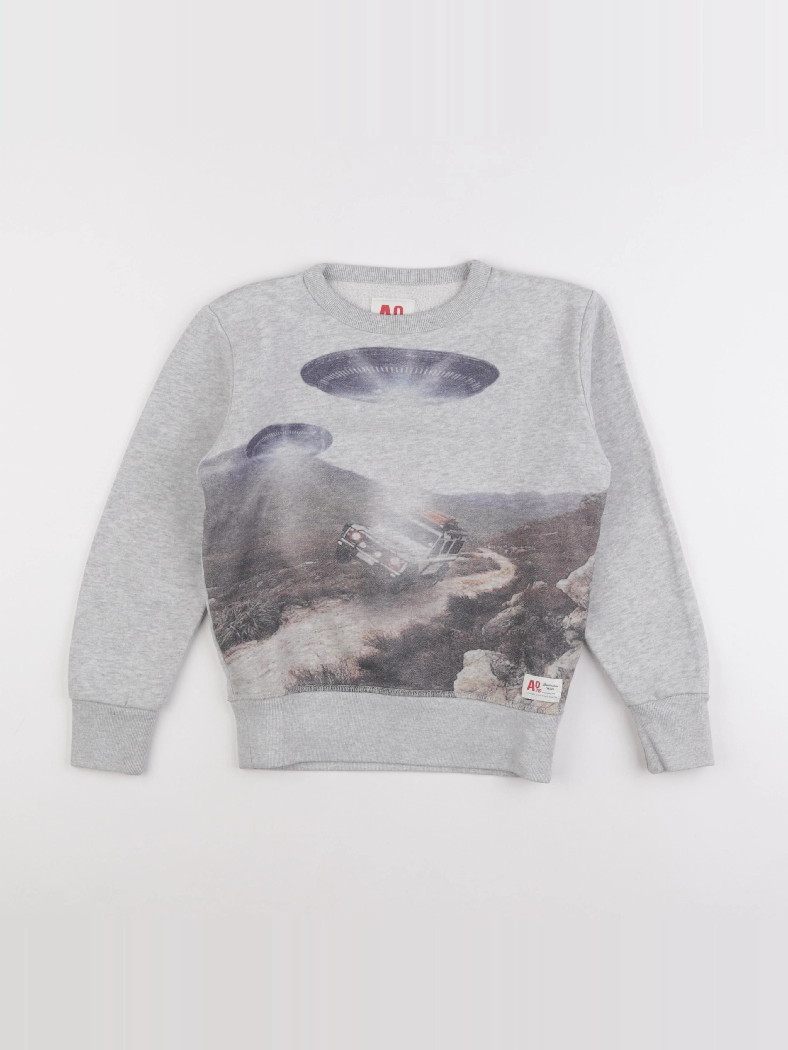 American Outfitters - sweat gris, bleu - 8 ans