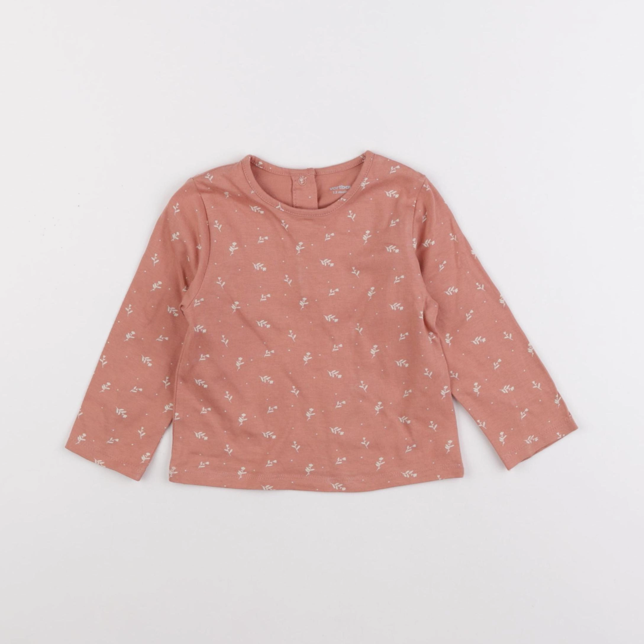 Vertbaudet - tee-shirt rose - 12 mois