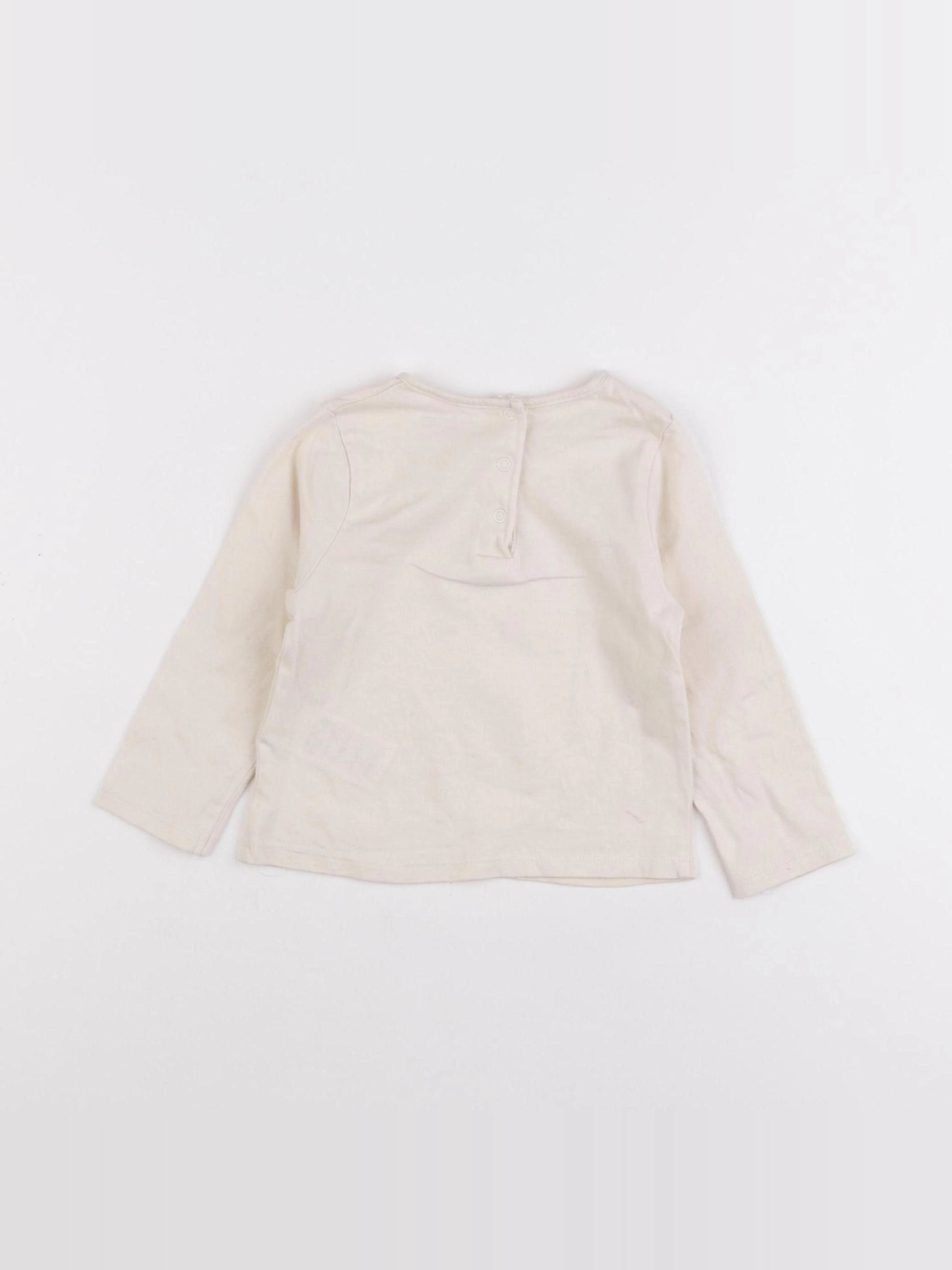 Vertbaudet - tee-shirt beige - 12 mois