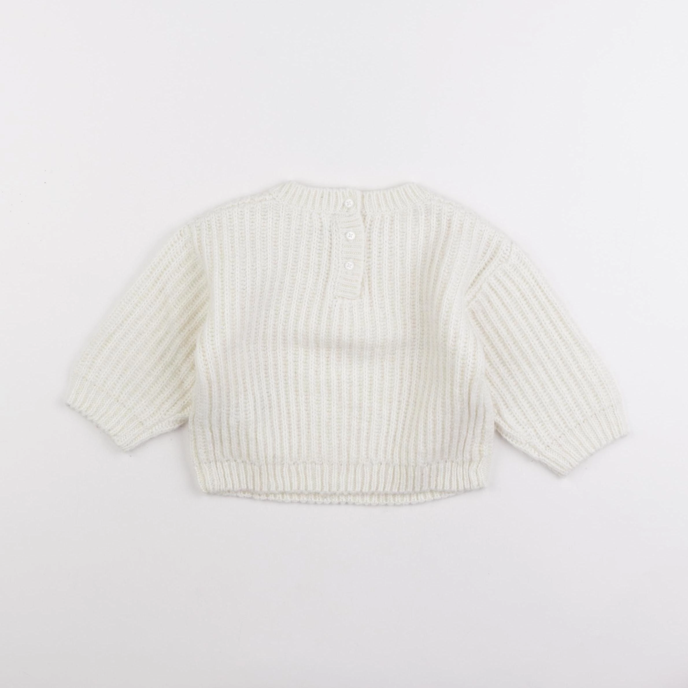 Vertbaudet - pull blanc - 12 mois