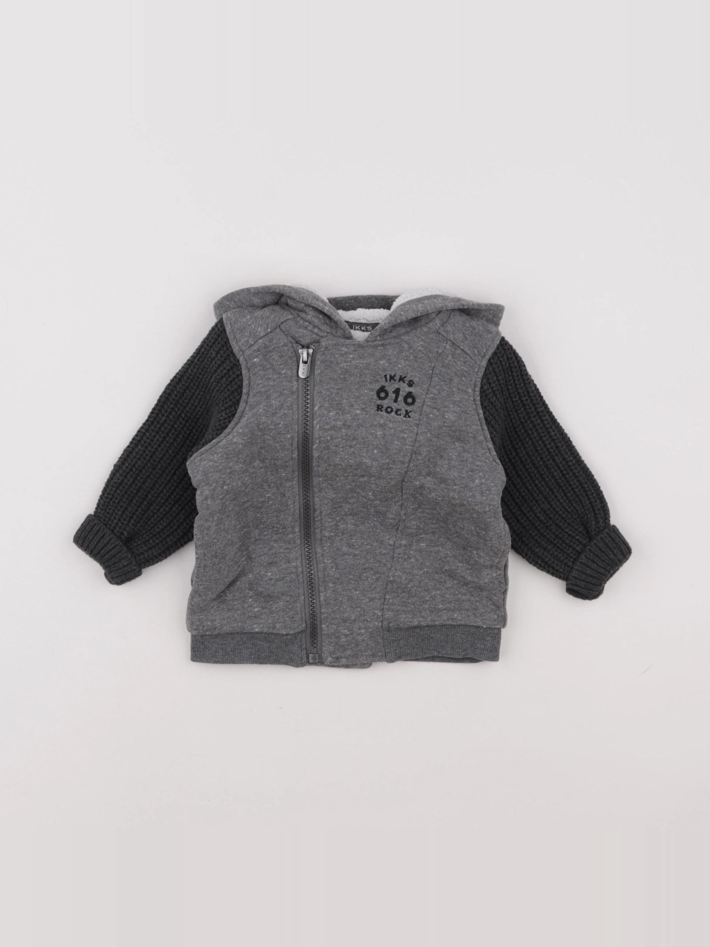 IKKS - sweat gris - 12 mois