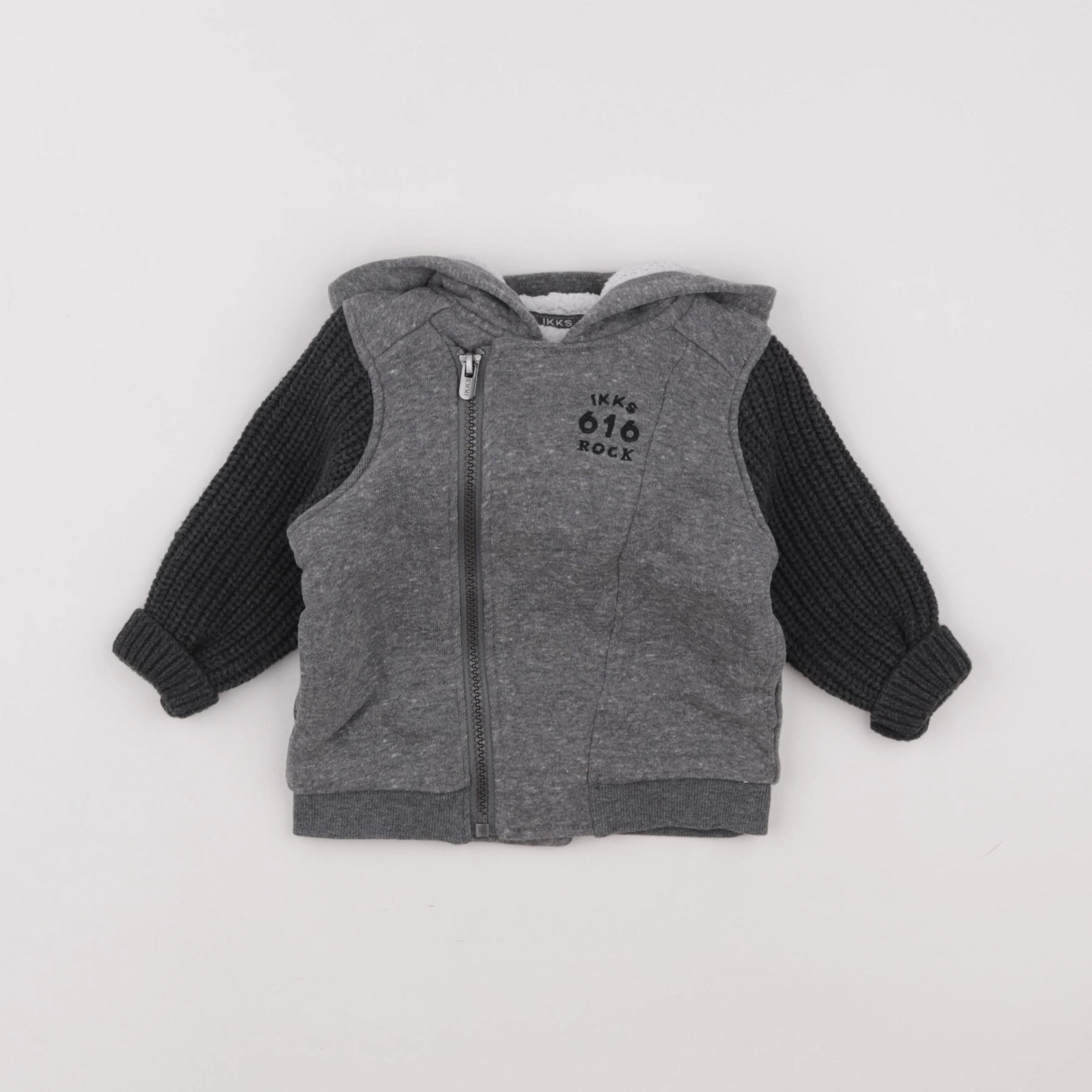 IKKS - sweat gris - 12 mois