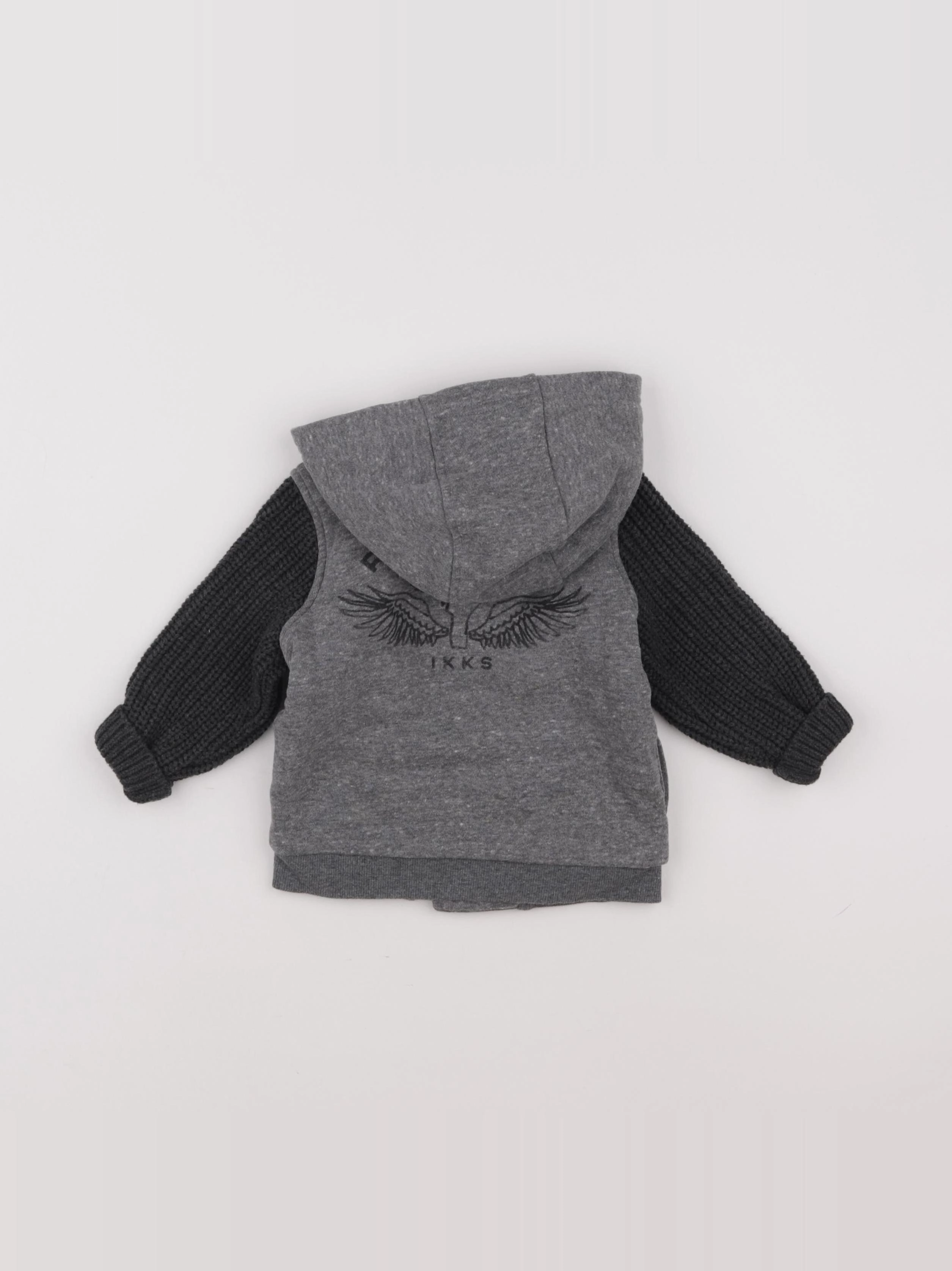 IKKS - sweat gris - 12 mois