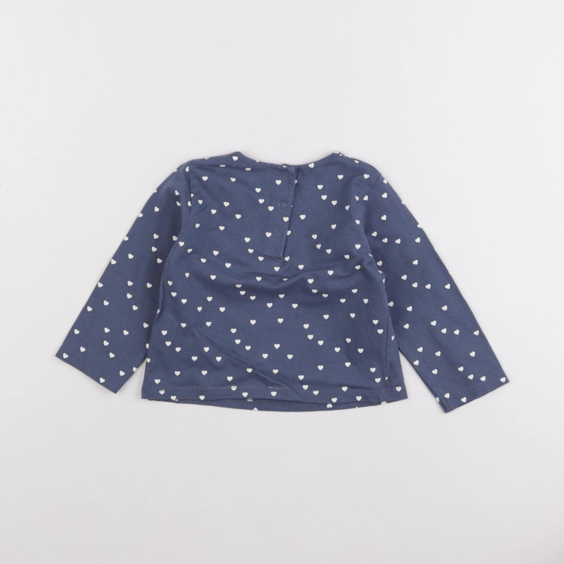 Vertbaudet - tee-shirt bleu, blanc - 12 mois