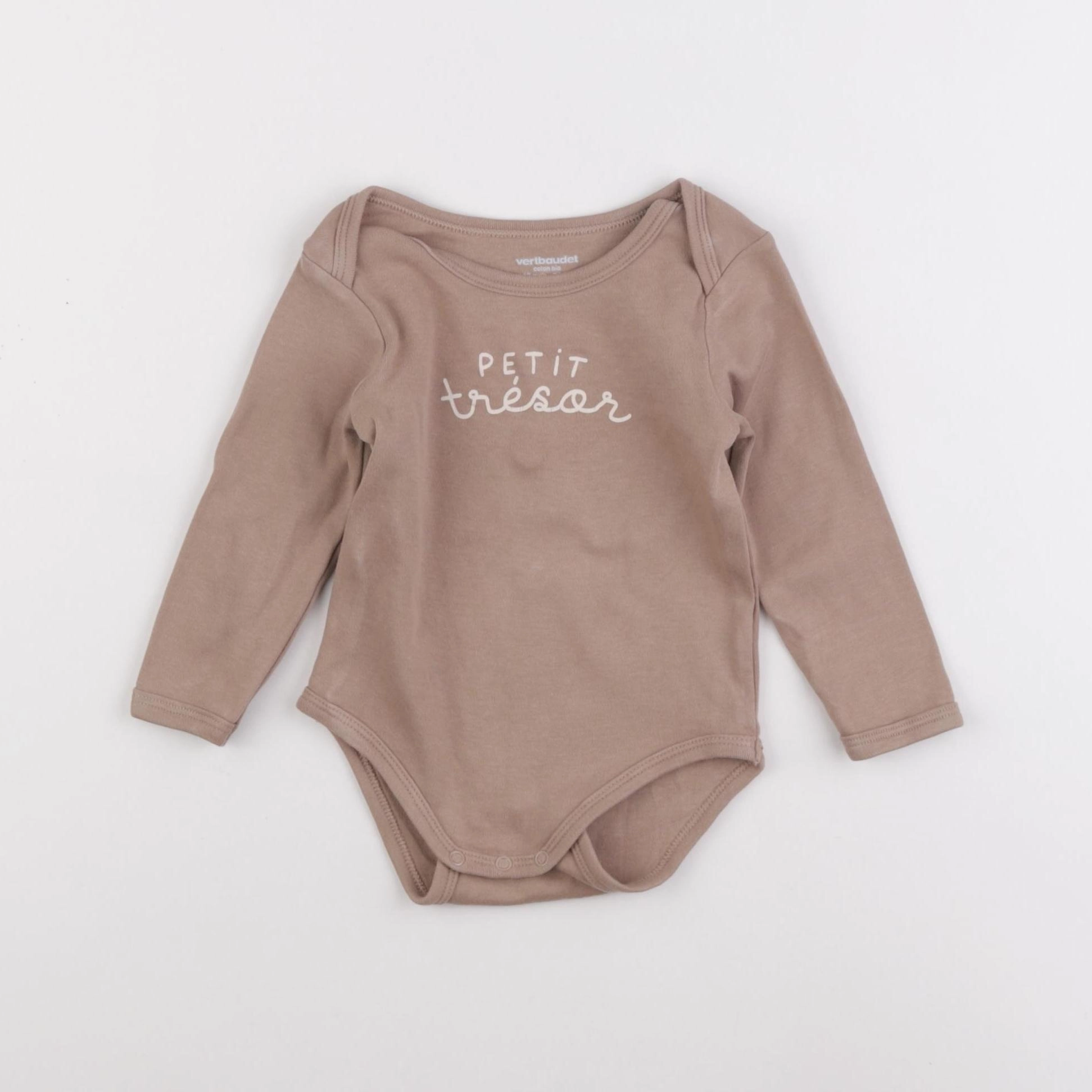 Vertbaudet - body marron - 12 mois
