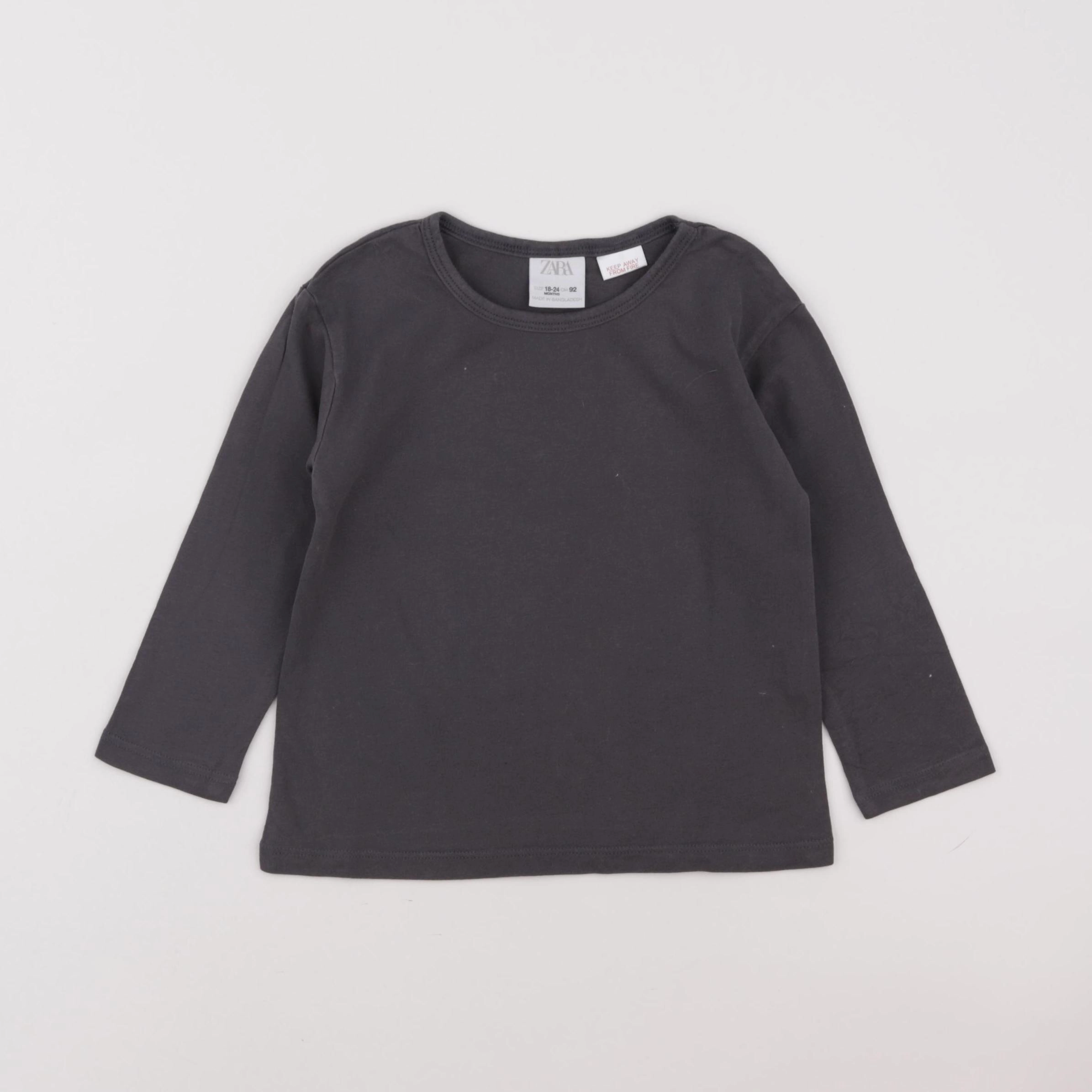 Zara - tee-shirt gris - 18/24 mois