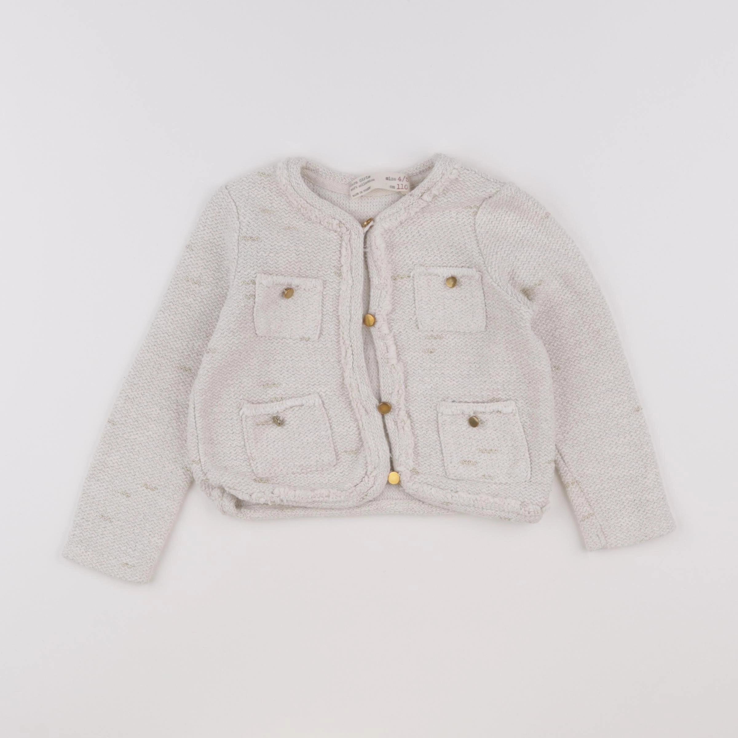 Zara - gilet beige, or - 4/5 ans