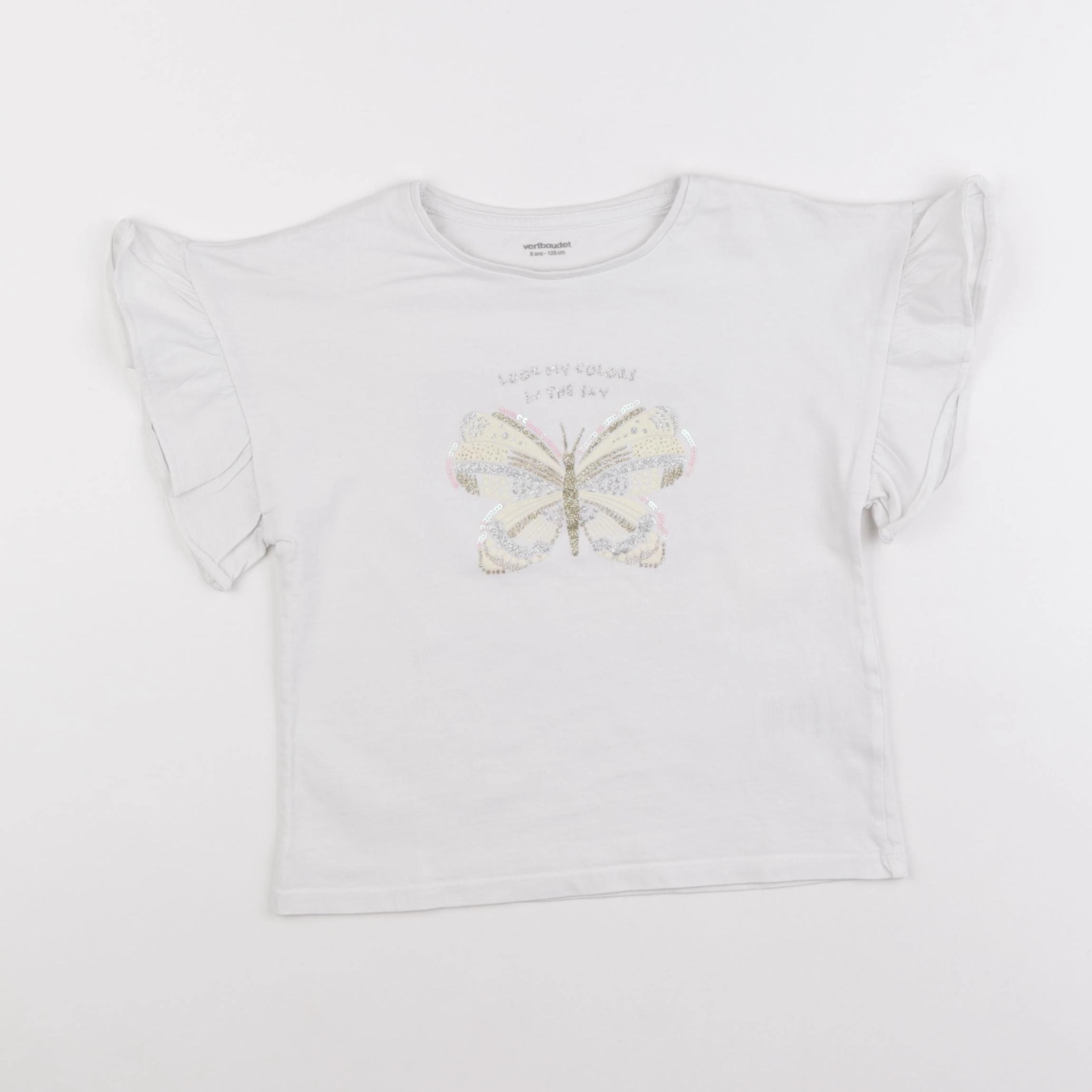 Vertbaudet - tee-shirt blanc - 8 ans