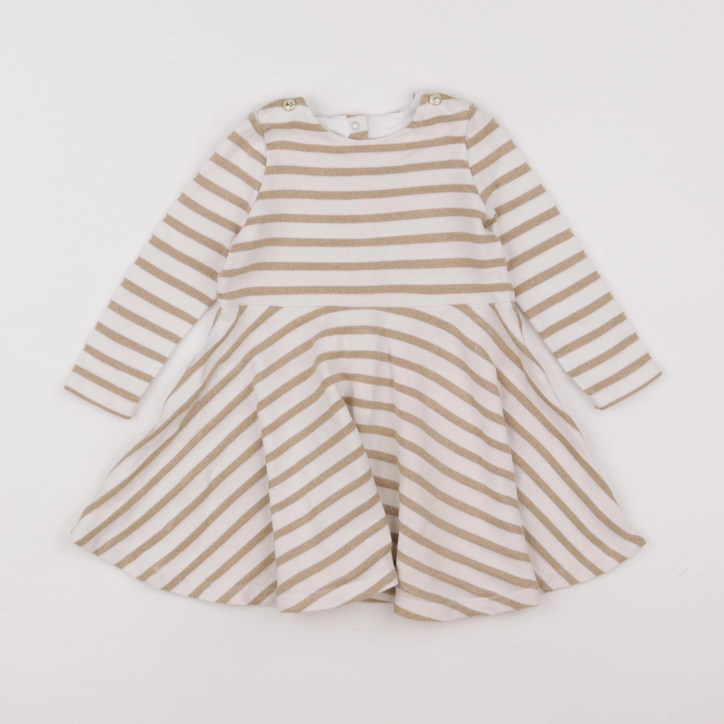 Petit Bateau - robe blanc, or - 18 mois