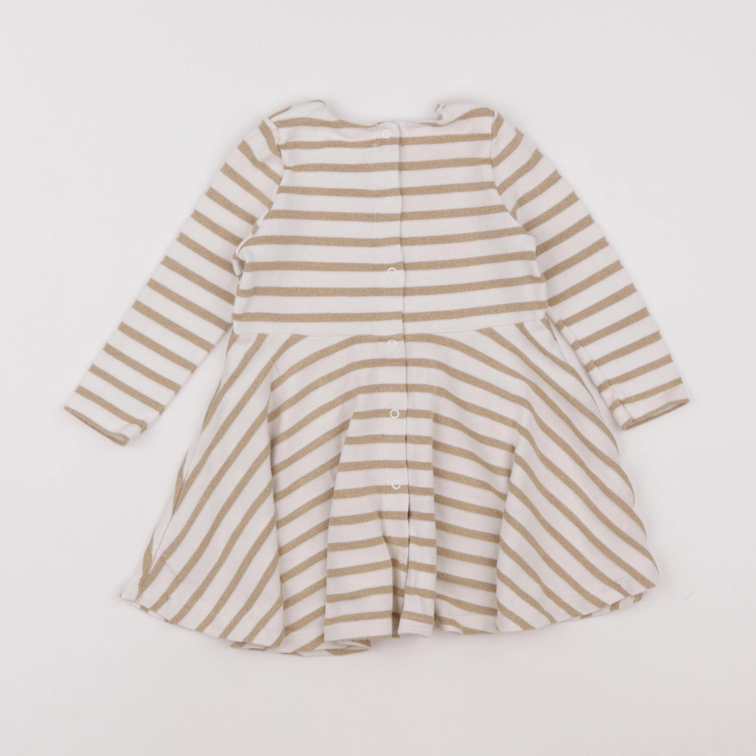 Petit Bateau - robe blanc, or - 18 mois