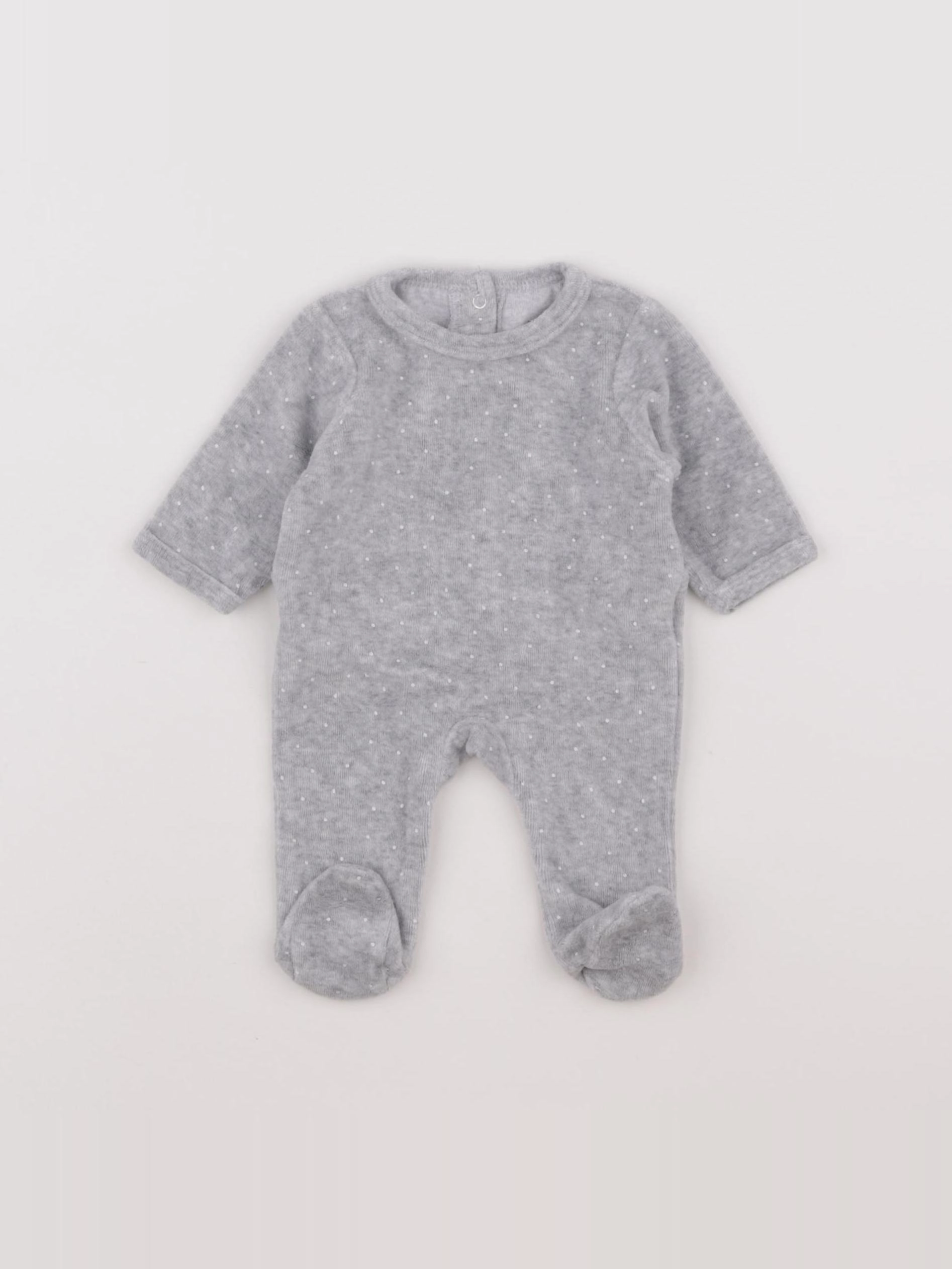 Vertbaudet - pyjama velours gris - 0 mois