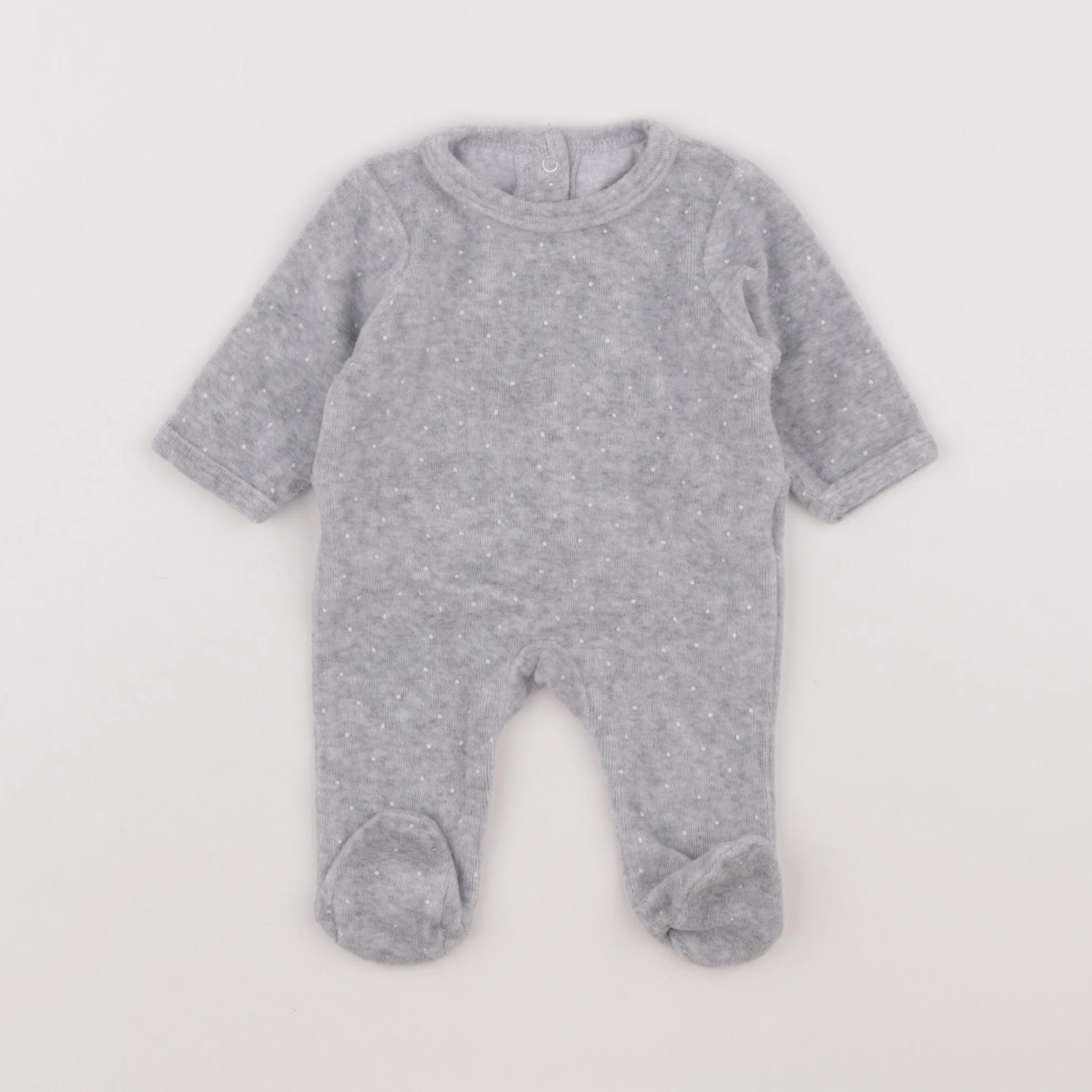 Vertbaudet - pyjama velours gris - 0 mois