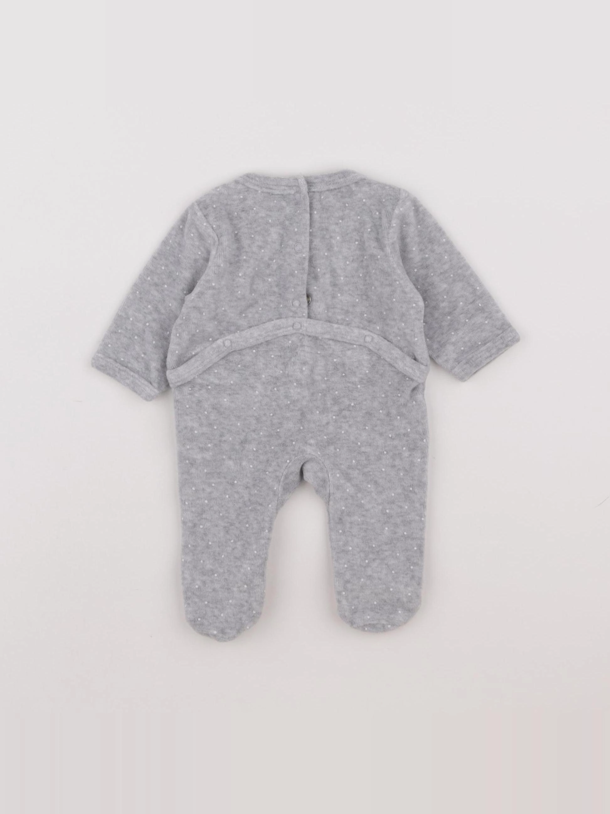 Vertbaudet - pyjama velours gris - 0 mois