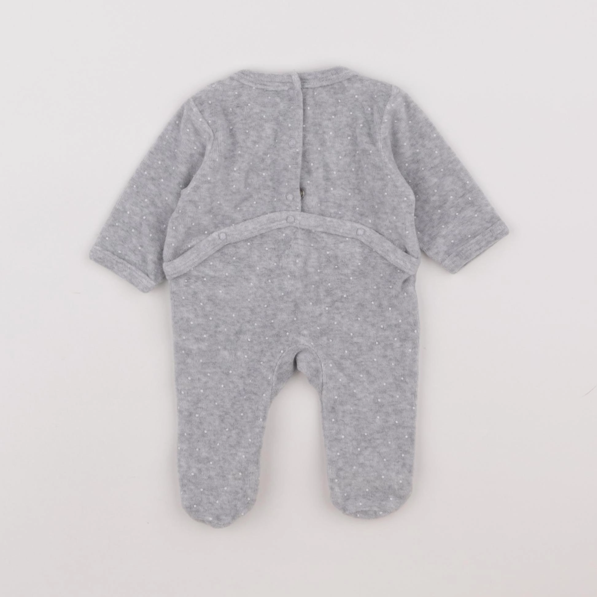 Vertbaudet - pyjama velours gris - 0 mois