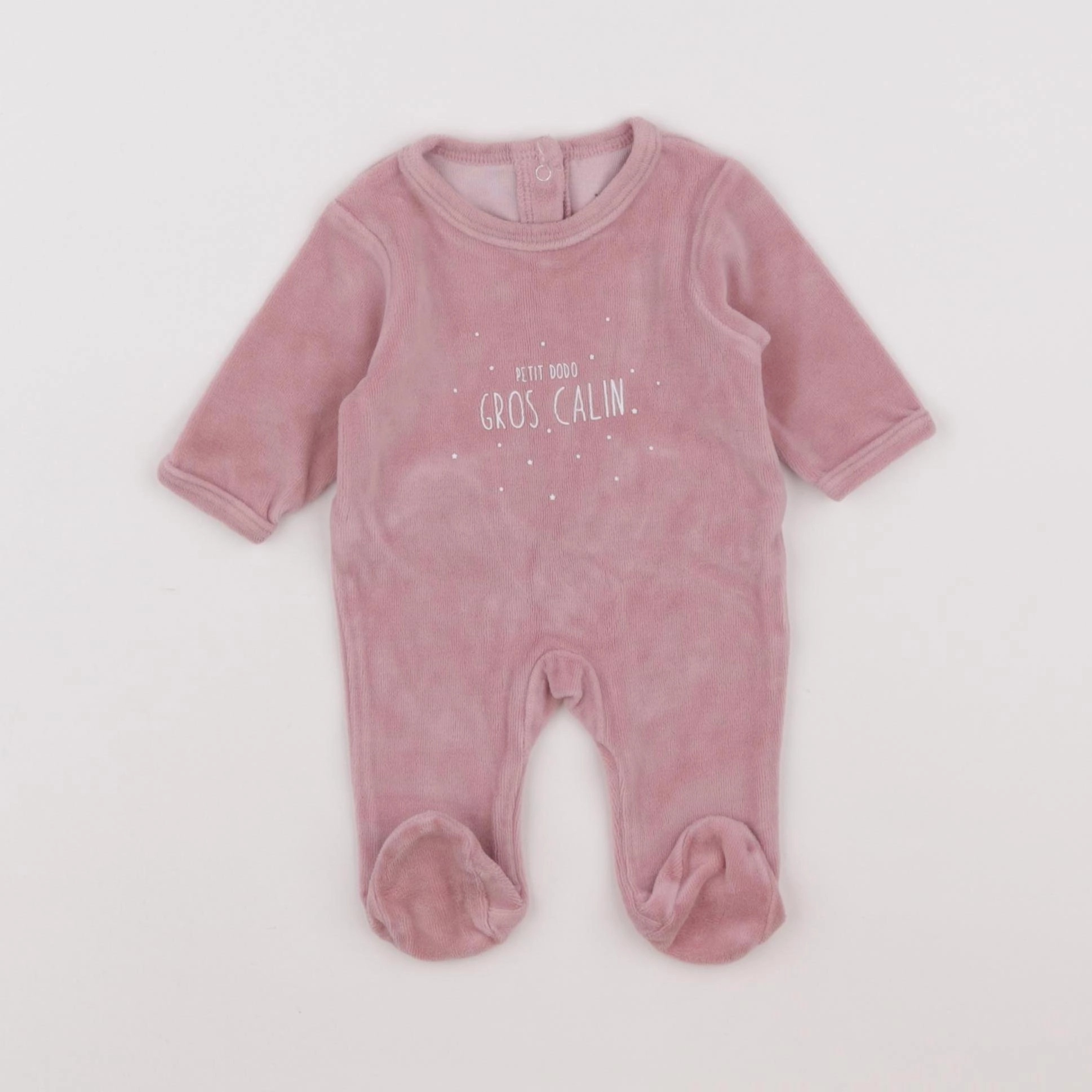 Vertbaudet - pyjama velours rose - 0 mois