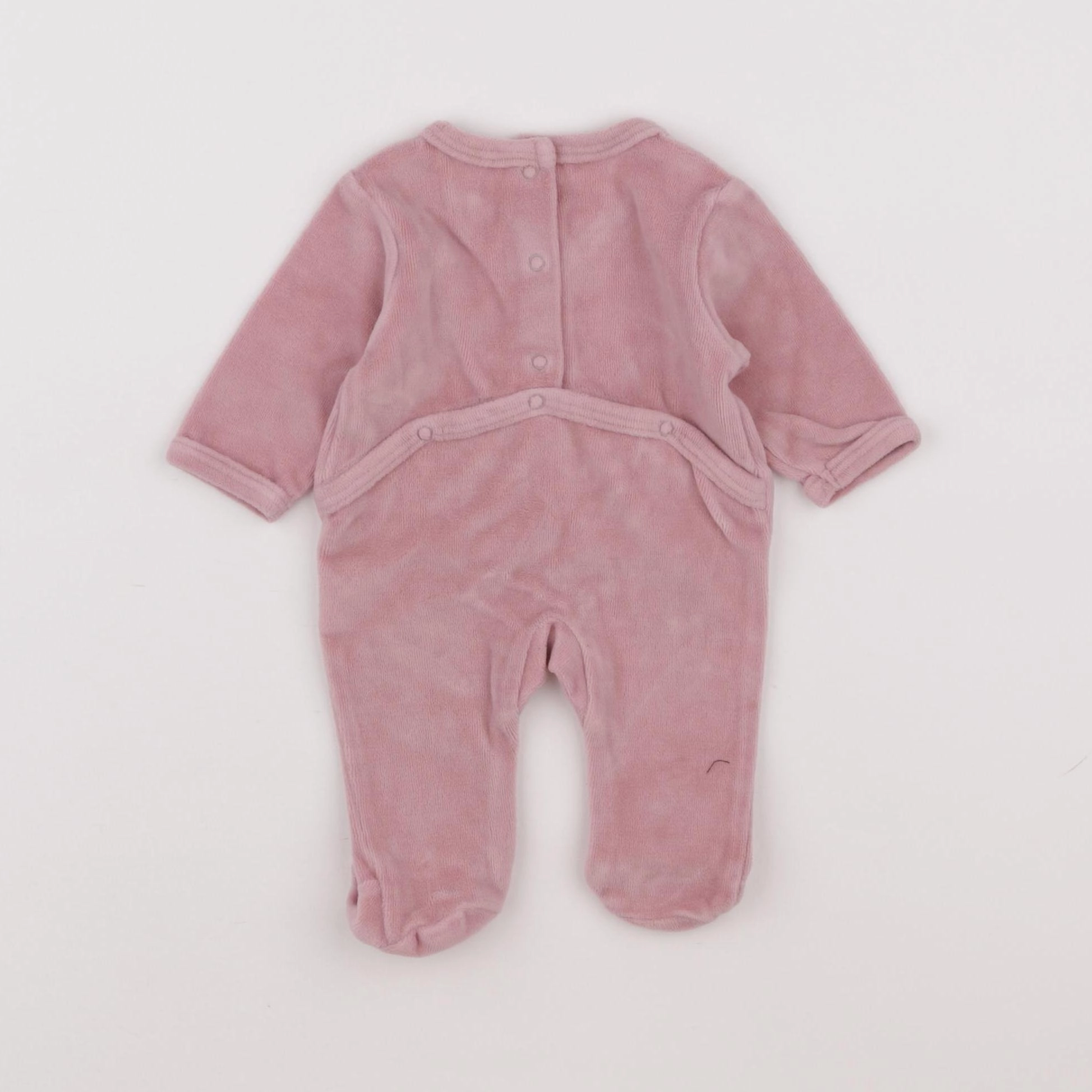 Vertbaudet - pyjama velours rose - 0 mois