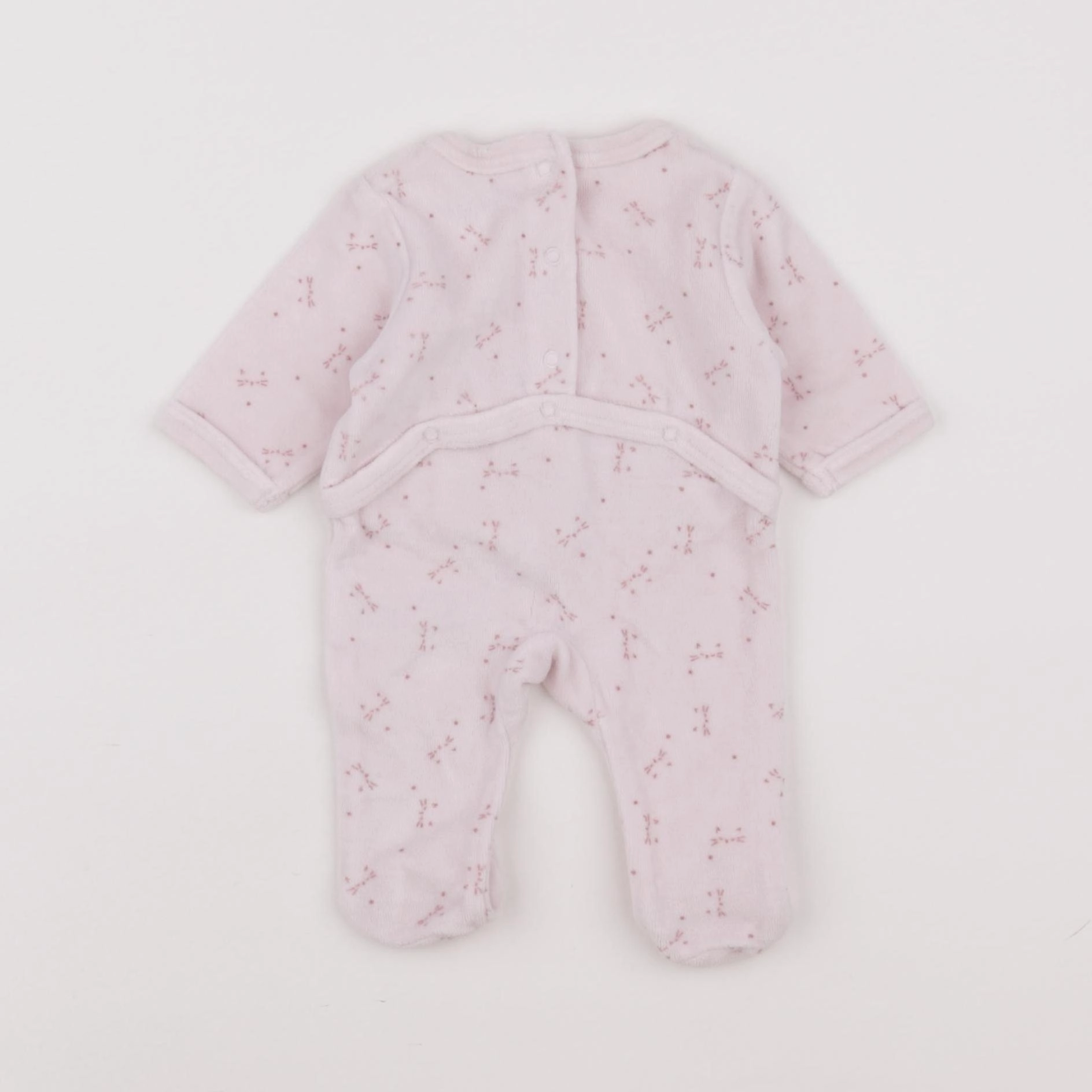 Vertbaudet - pyjama velours rose - 0 mois