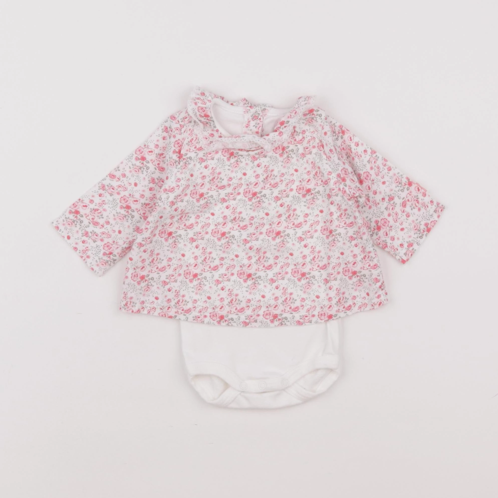 Petit Bateau - body blouse rose - 1 mois