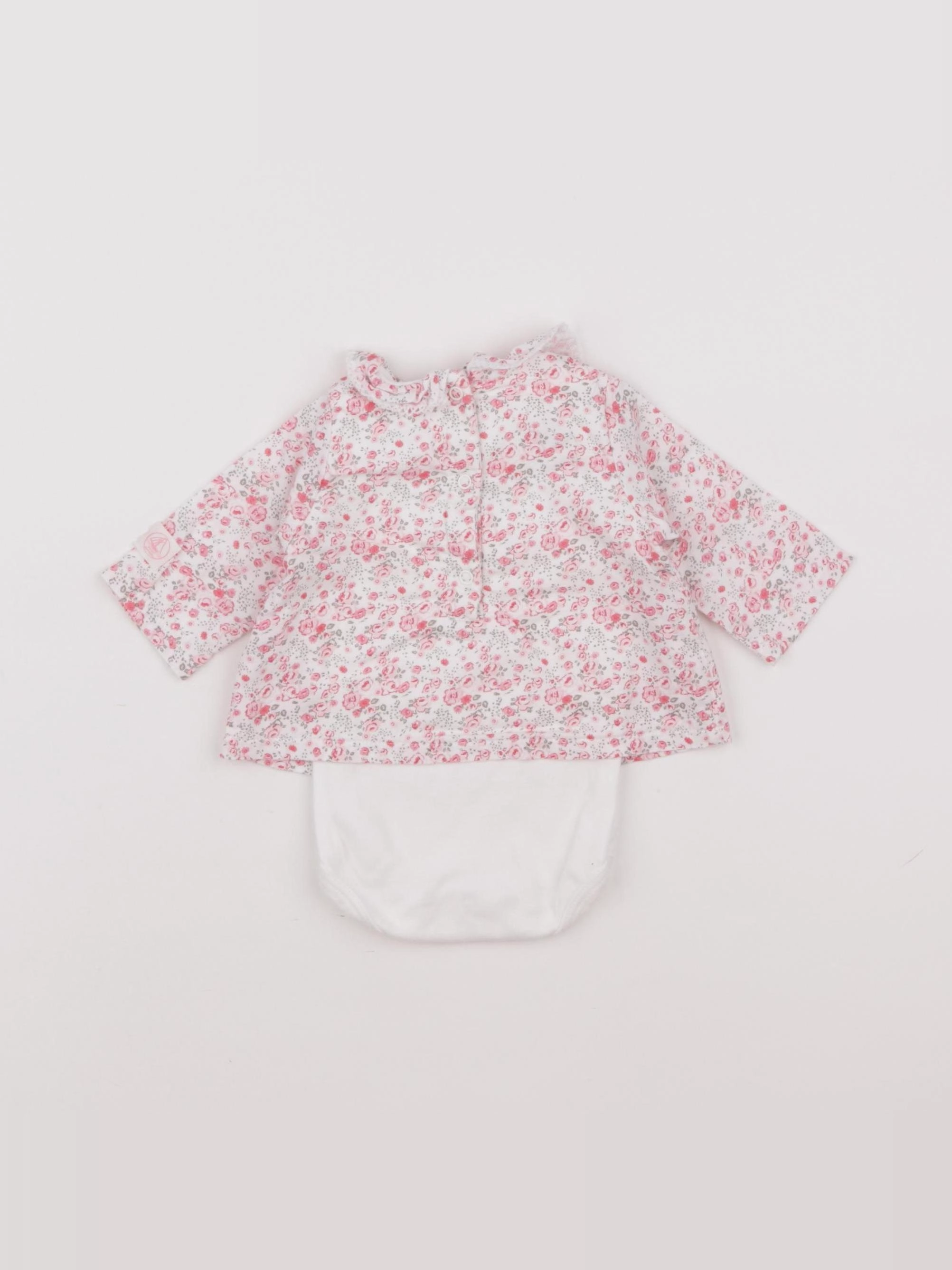 Petit Bateau - body blouse rose - 1 mois