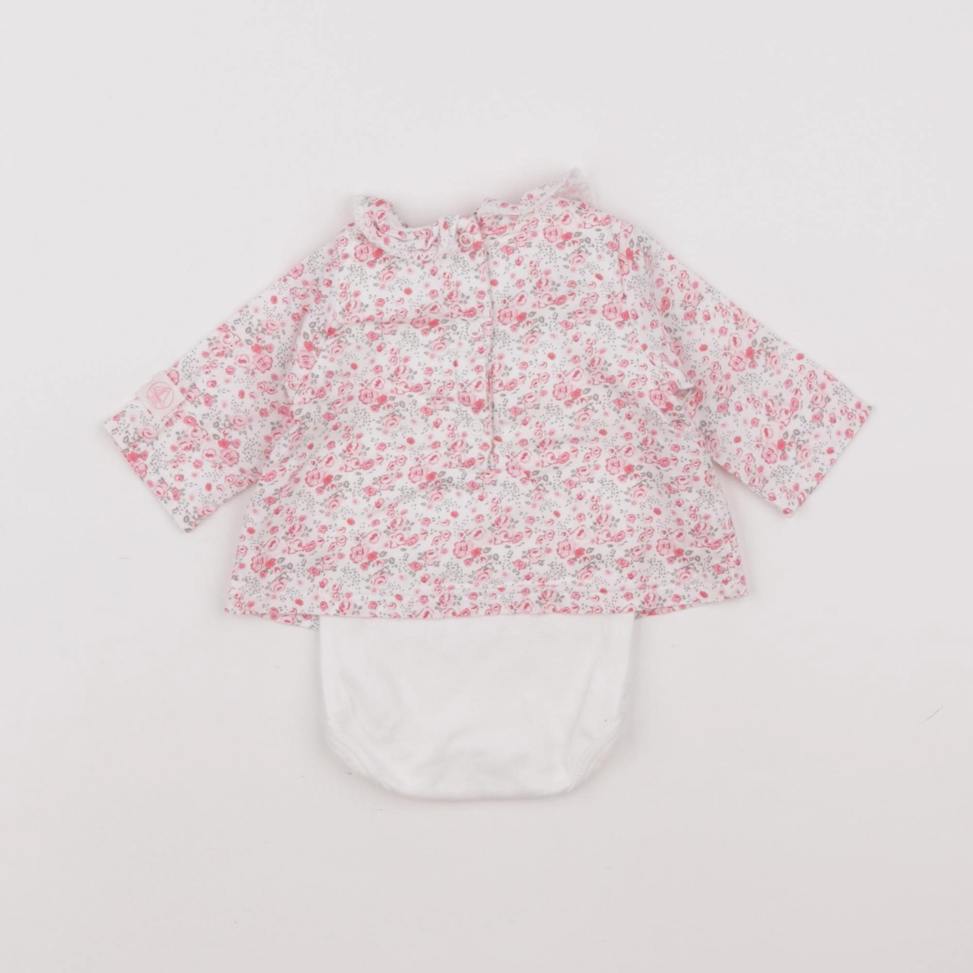 Petit Bateau - body blouse rose - 1 mois