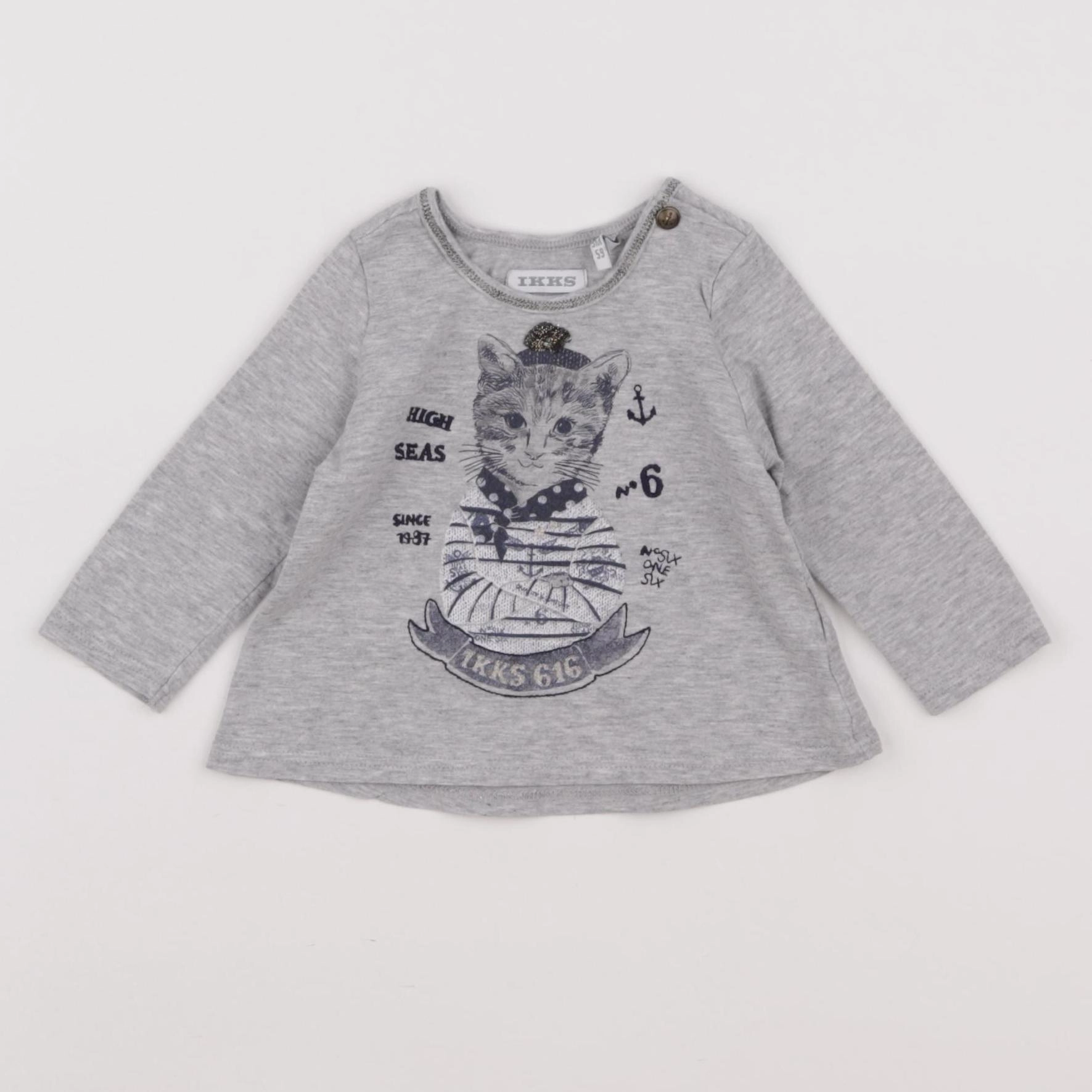 IKKS - tee-shirt gris - 3 mois