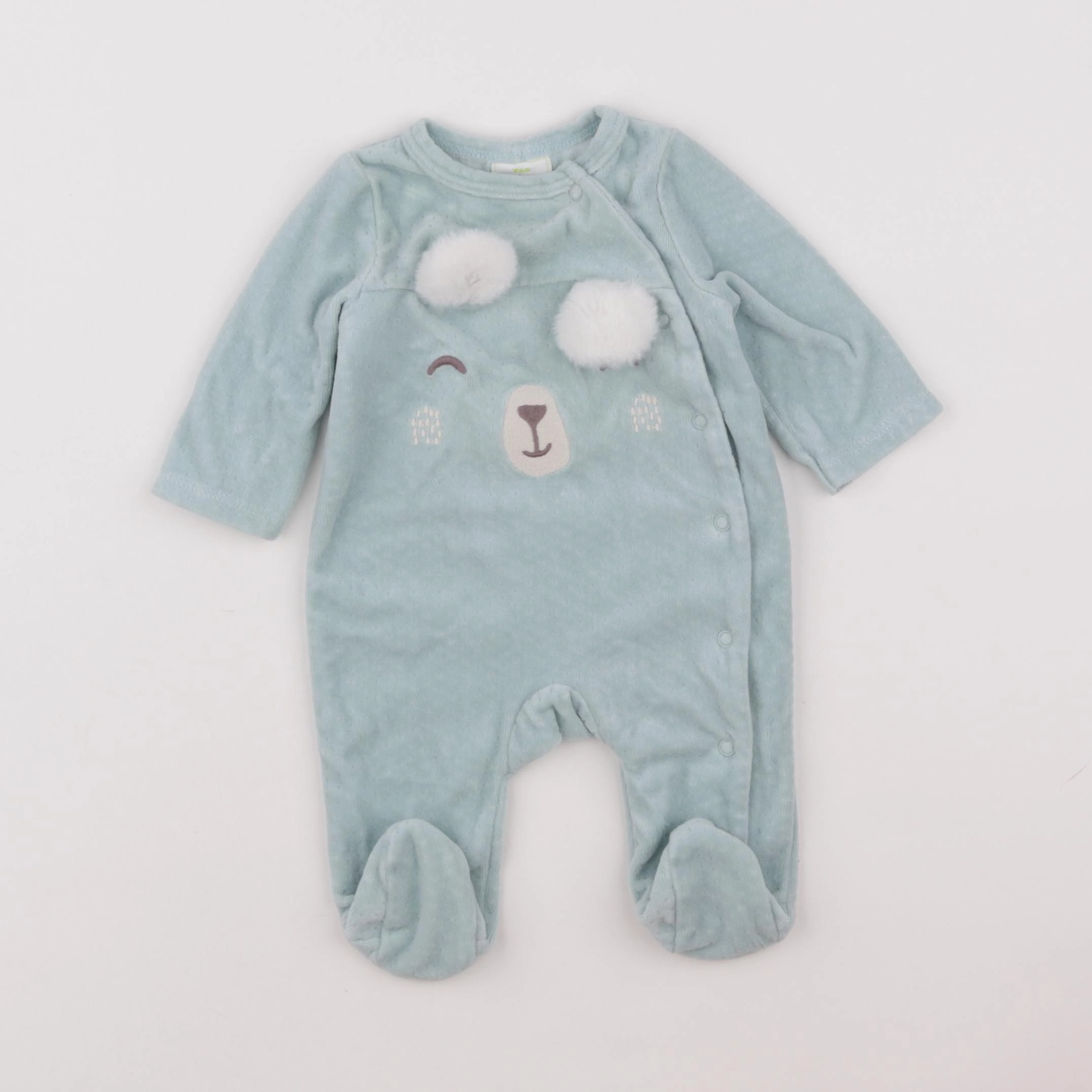 Tape à l'oeil - pyjama velours bleu - 1 mois